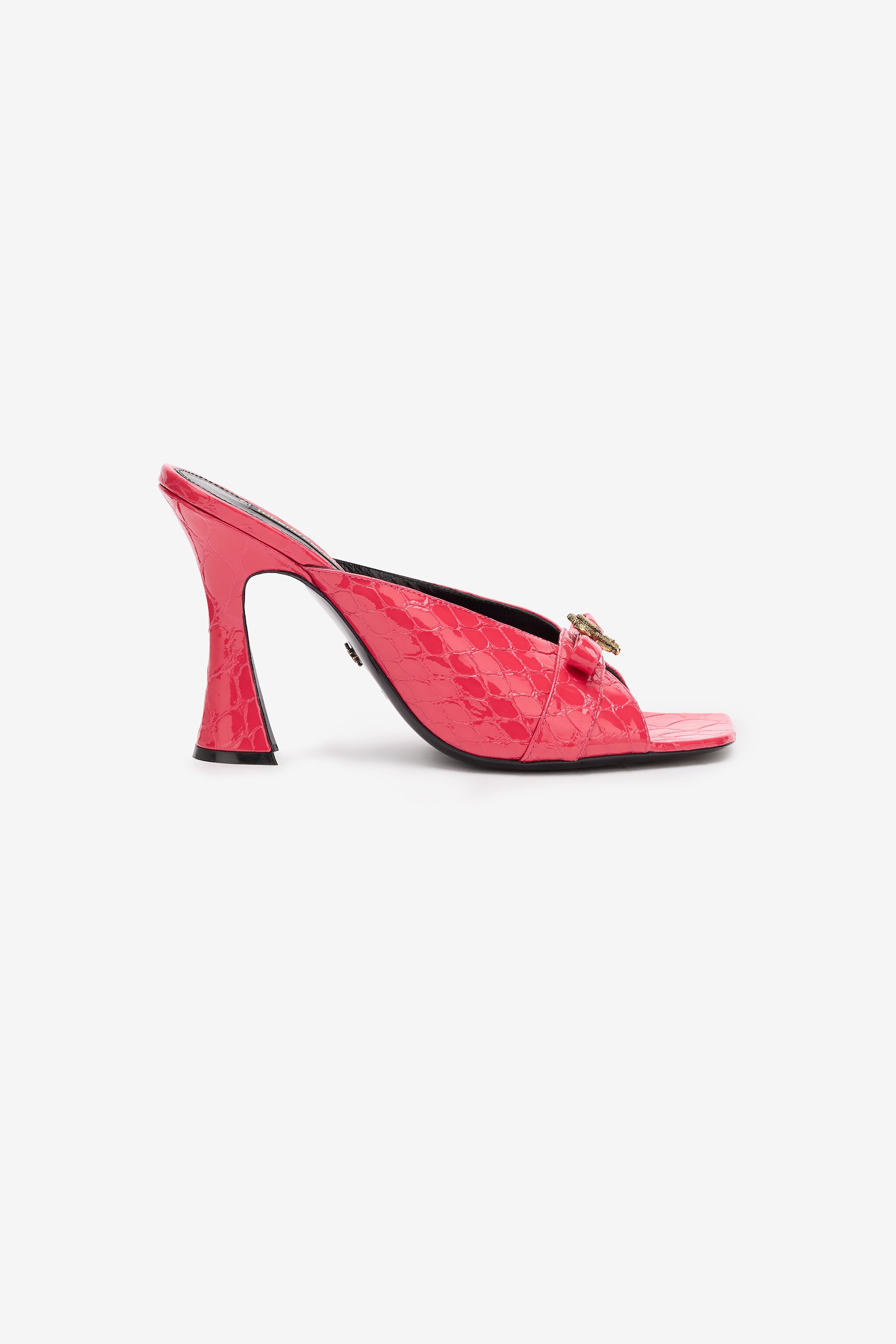 Crocodile-Effect Mules With Mirror Snake Monogram - 1