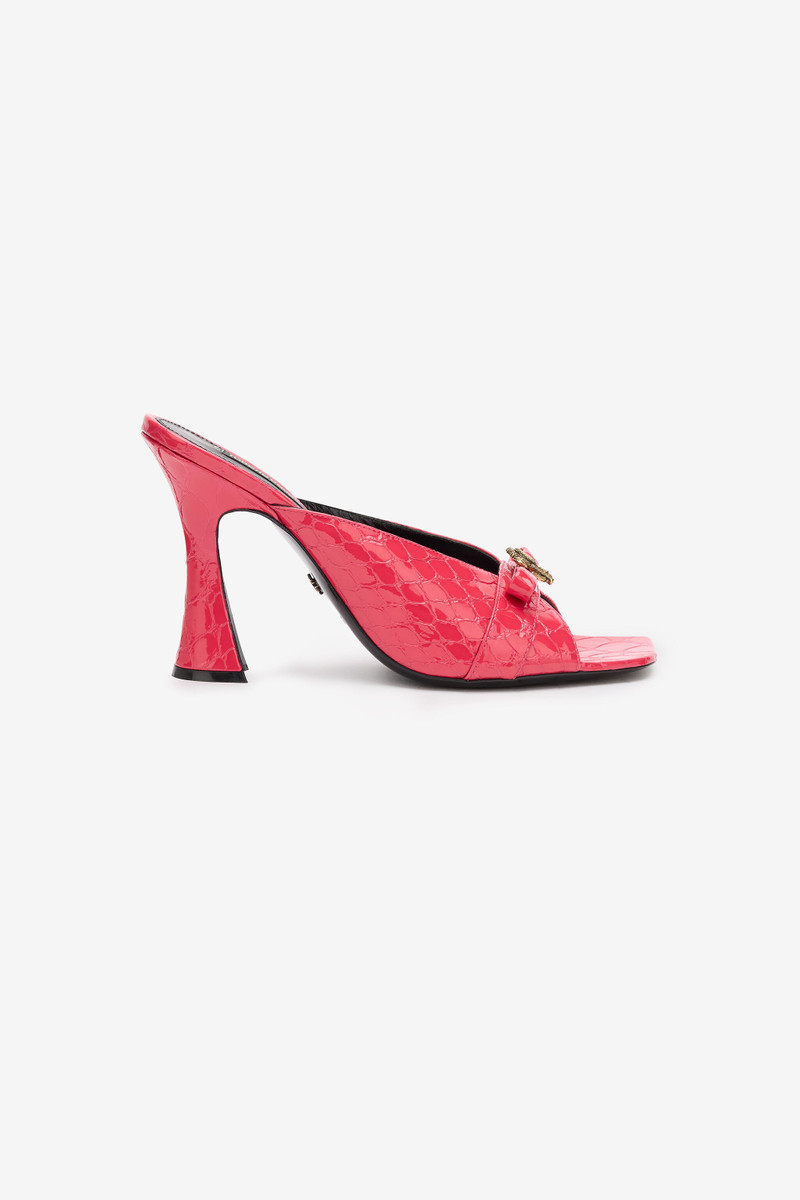 Crocodile-Effect Mules With Mirror Snake Monogram 1