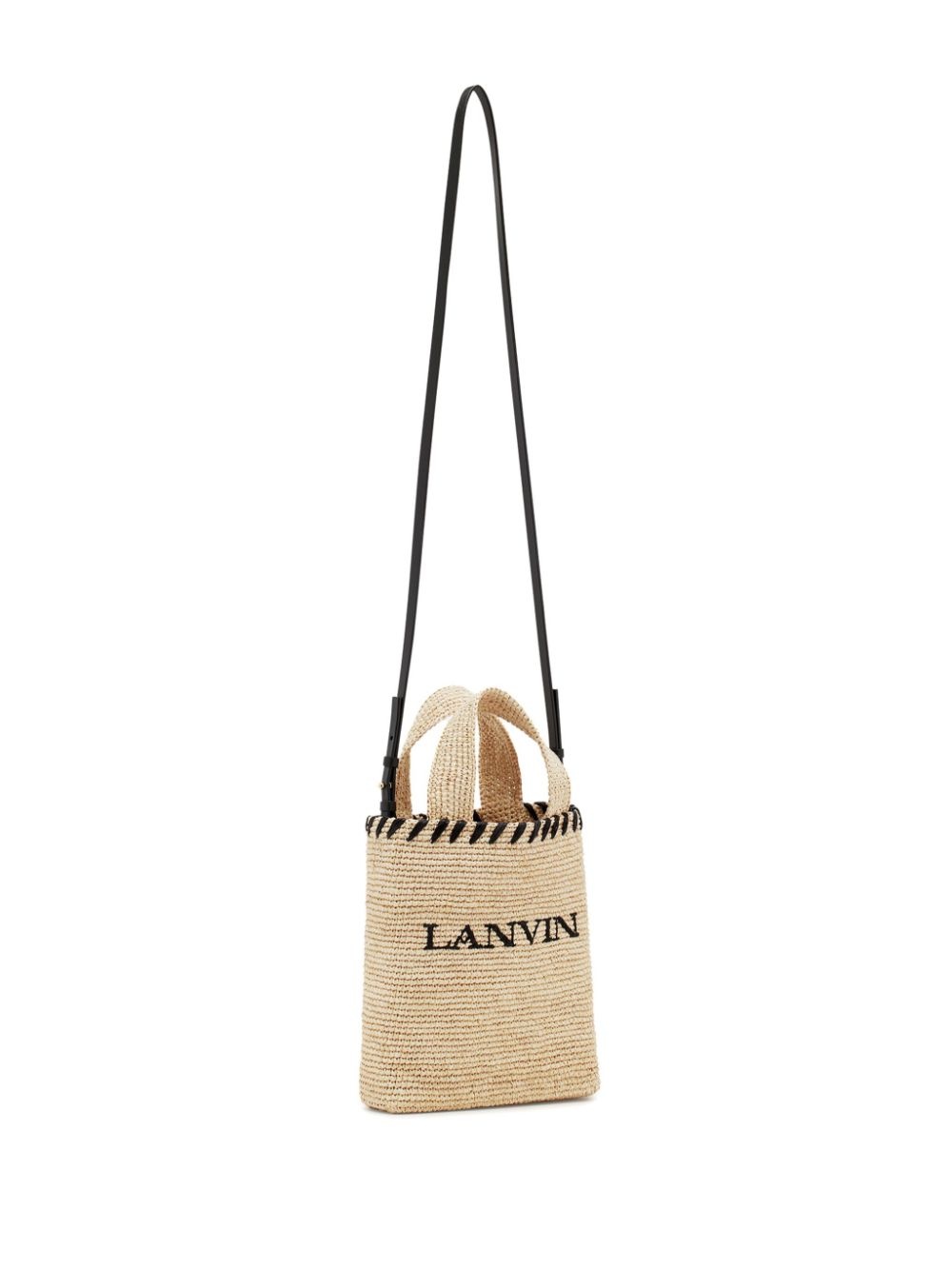 logo-motif raffia tote bag - 6