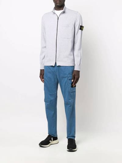 Stone Island Compass-patch zip-up cardigan outlook