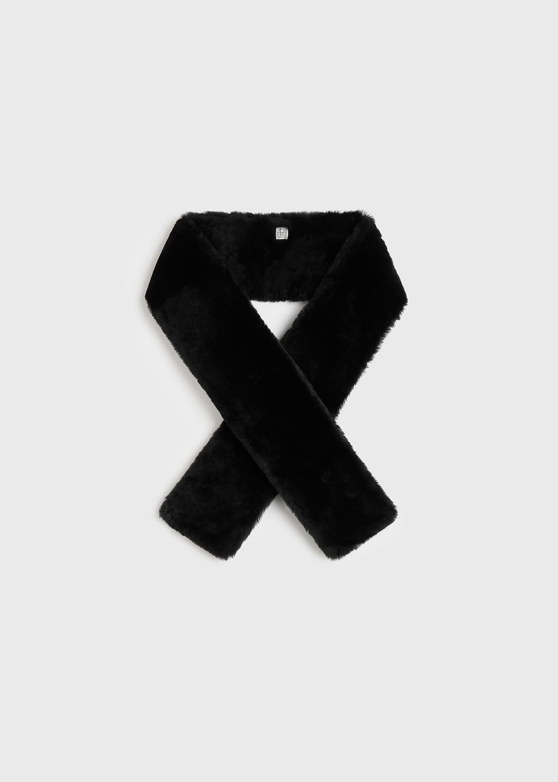 Shearling tuxedo scarf black 5