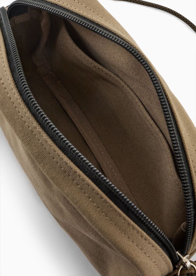 Emporio Armani Sustainability Values Capsule Collection organic canvas drawstring tech case with sho 4