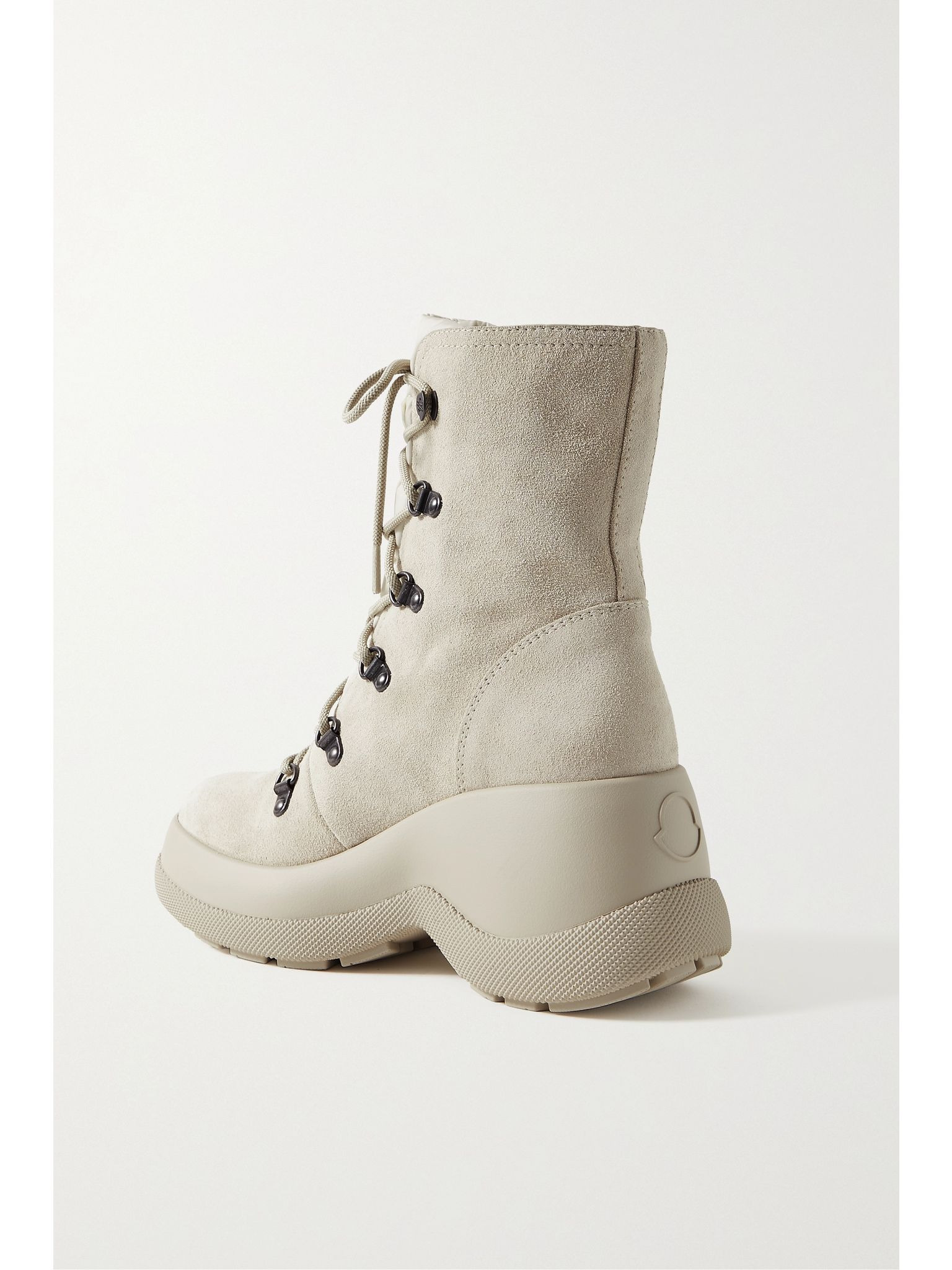 Resile Trek shell-trimmed suede ankle boots Ecru - 3