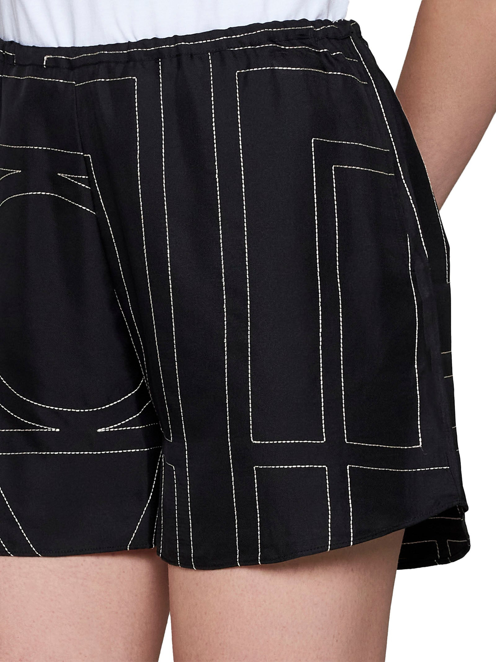 Monogram silk shorts - 5