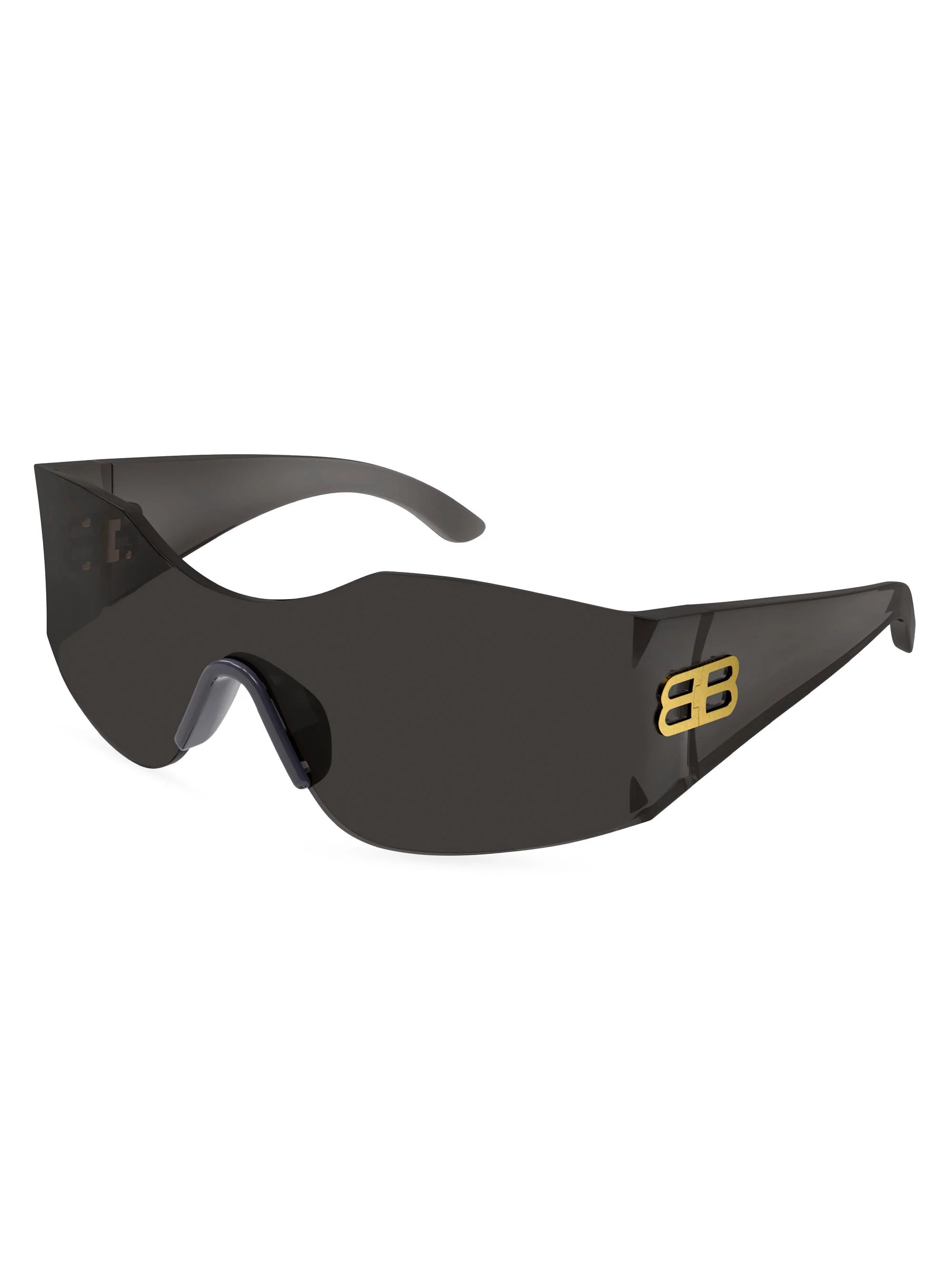 Women's Hourglass 99MM Shield Sunglasses - Black Dark Grey - 1