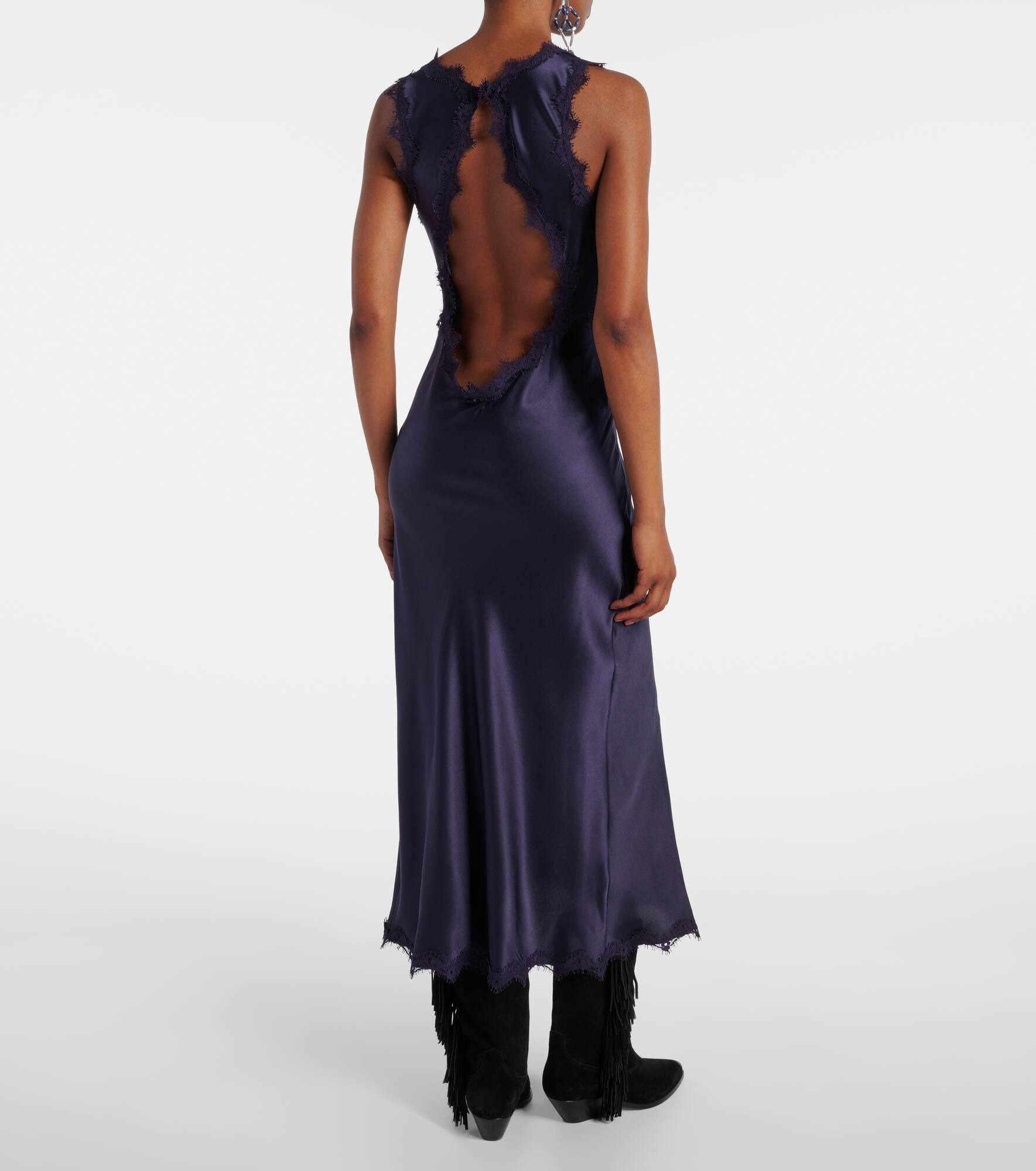 Jadelia silk-blend satin midi dress - 3