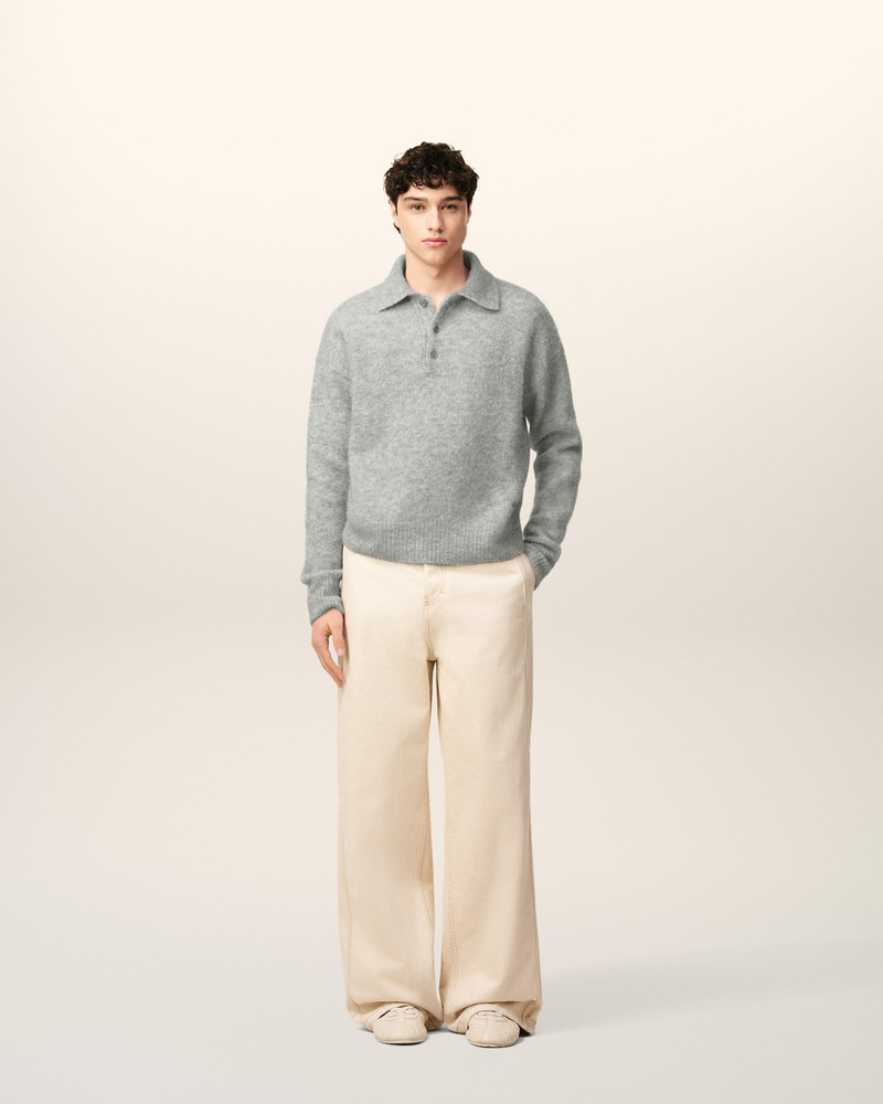 AMI Paris GREY ALPACA AMI LONG SLEEVES POLO outlook