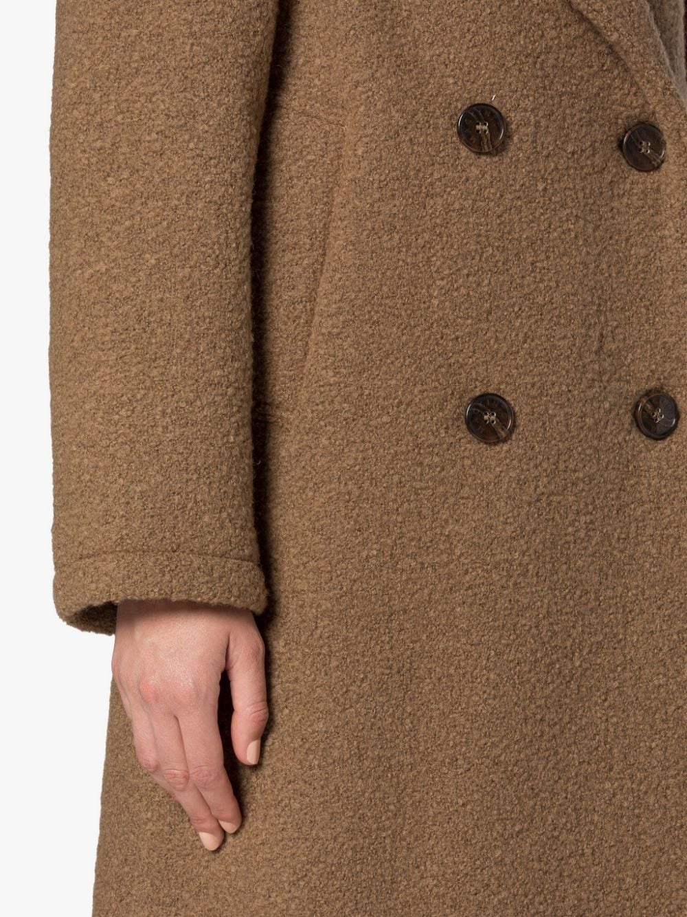 ROBINA BEIGE VIRGIN WOOL BLEND DOUBLE BREASTED COAT - 6