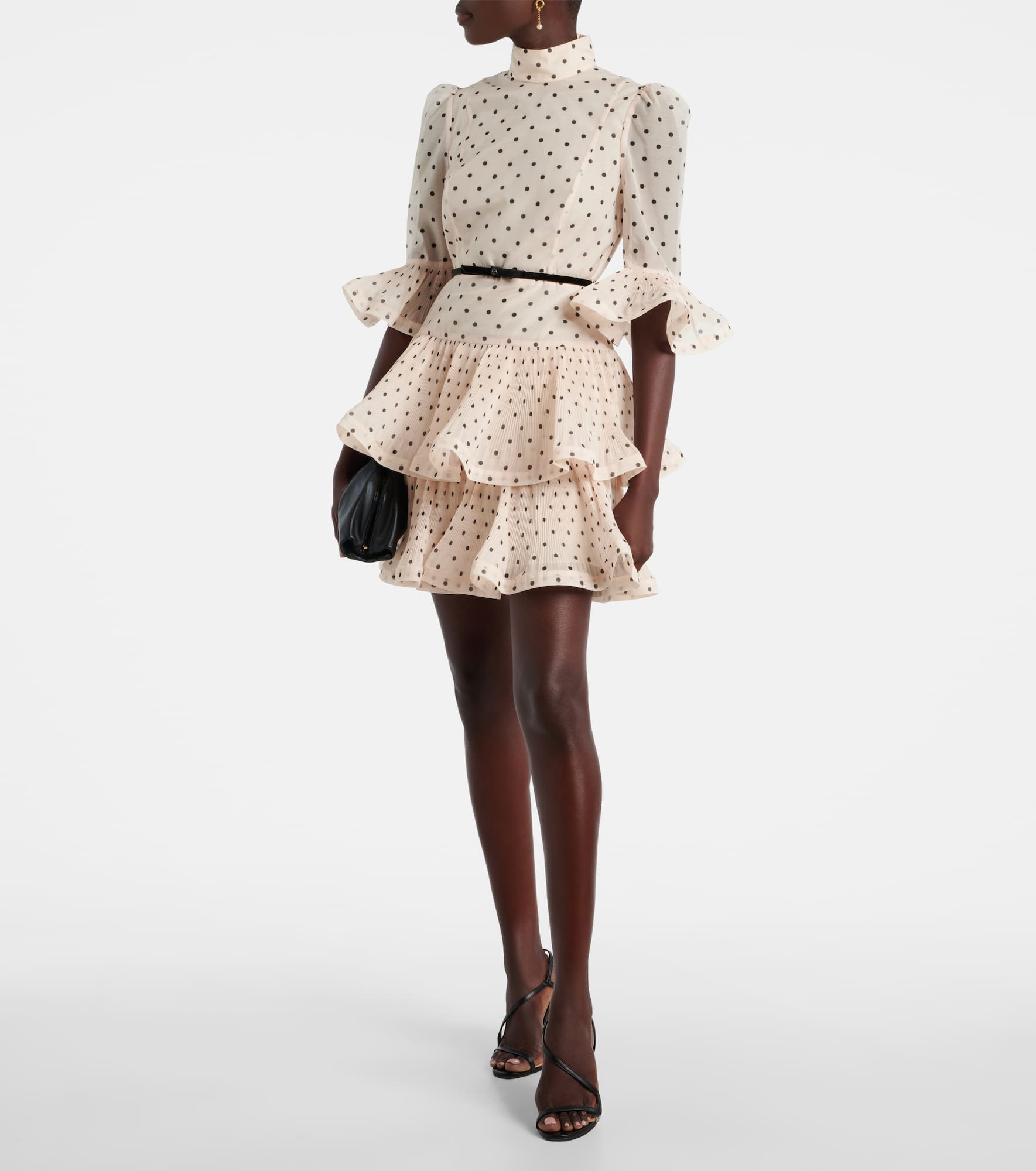 Polka-dot ruffled minidress - 2