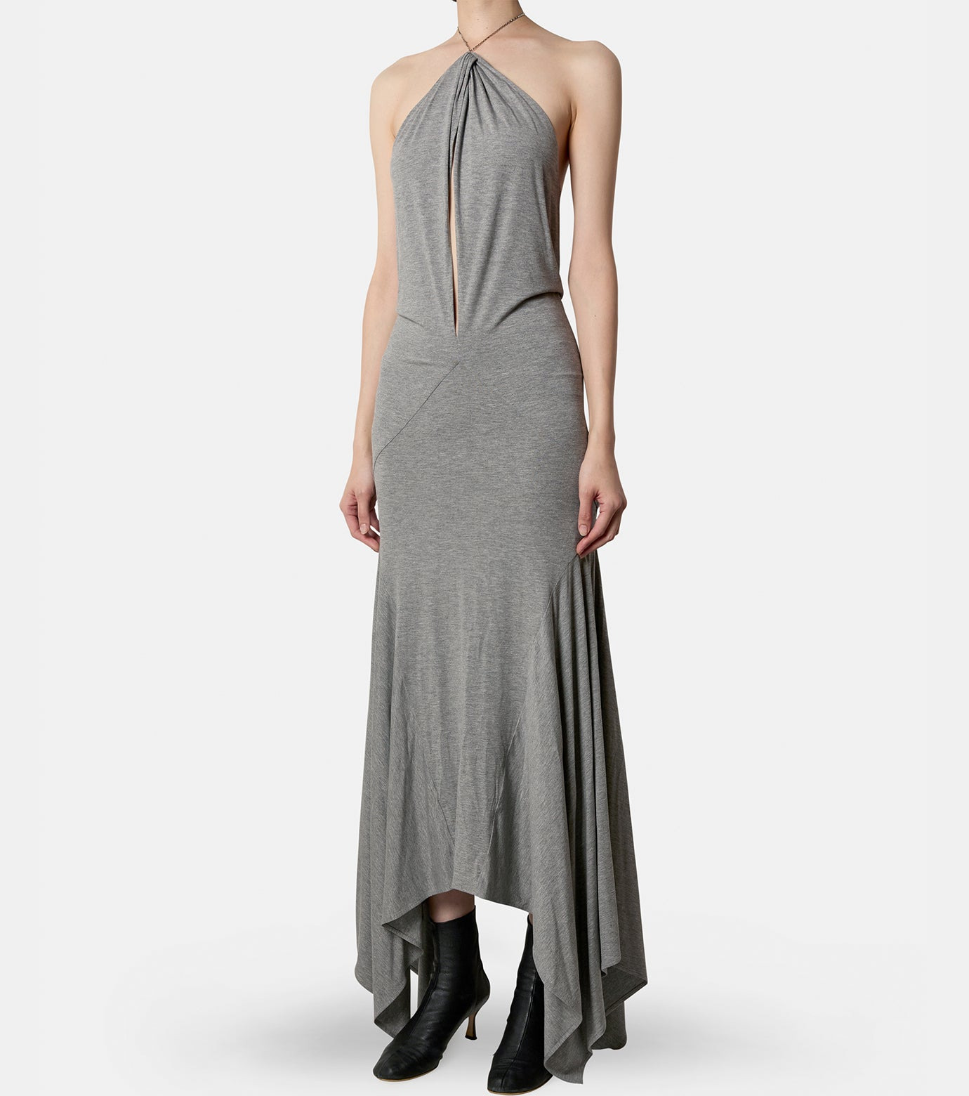Jersey Melange Halter Dress - 4