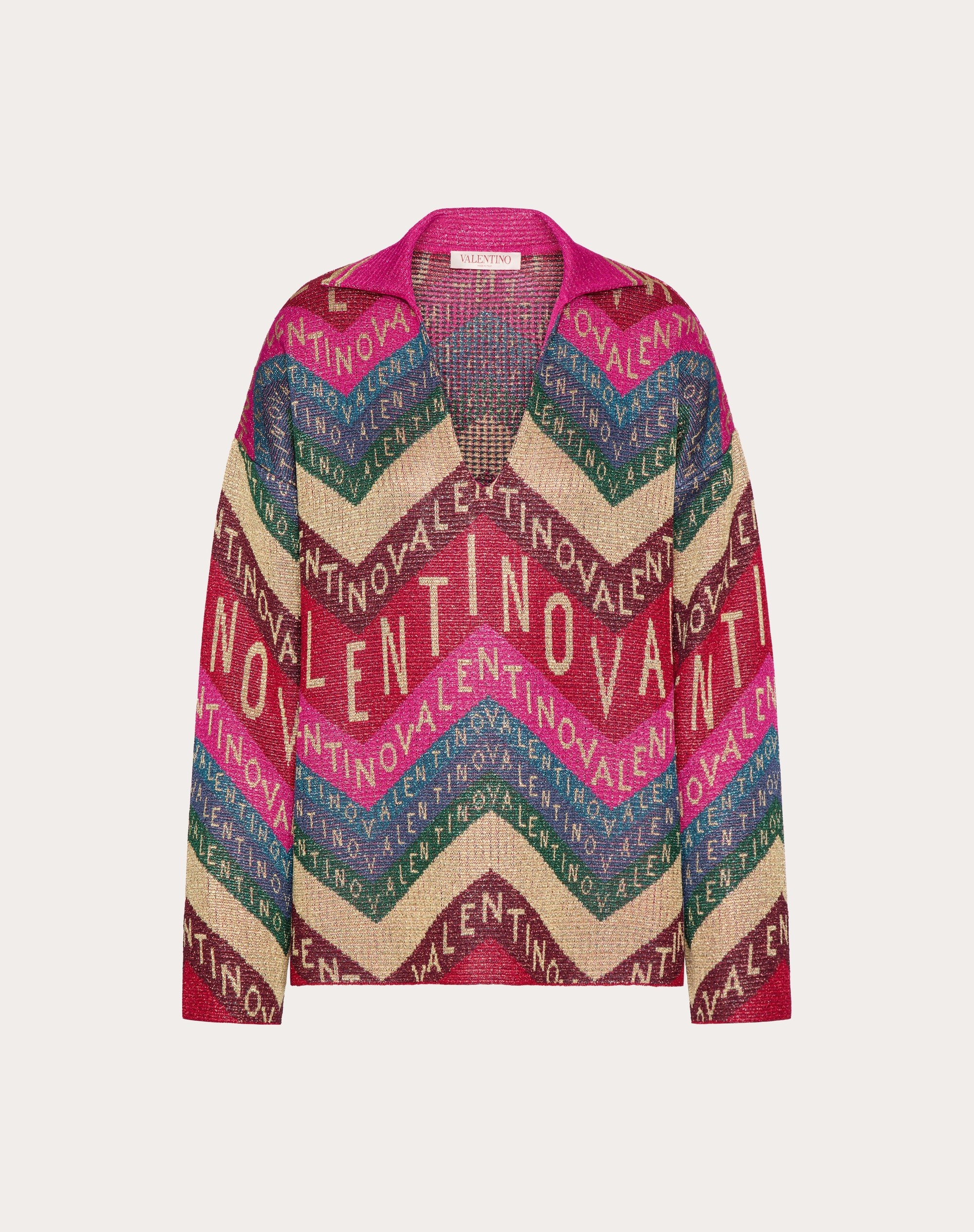 VALENTINO CHEVRON LUREX SWEATER - 1