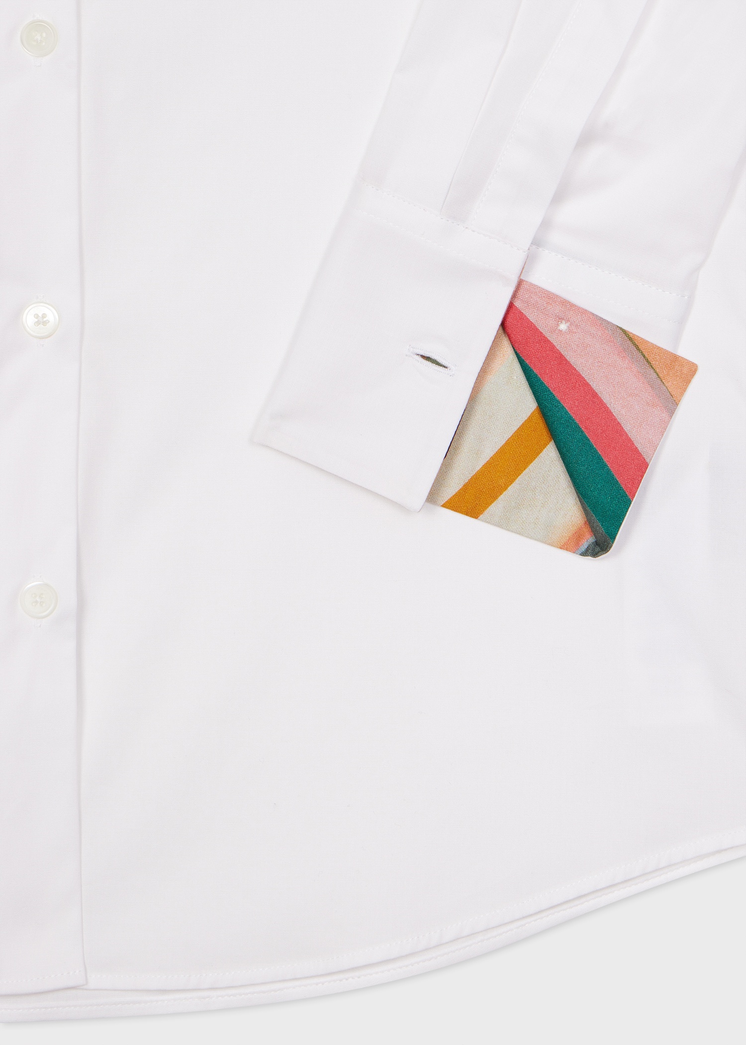 Women's White Stretch-Cotton 'Swirl' Cuff Shirt - 2