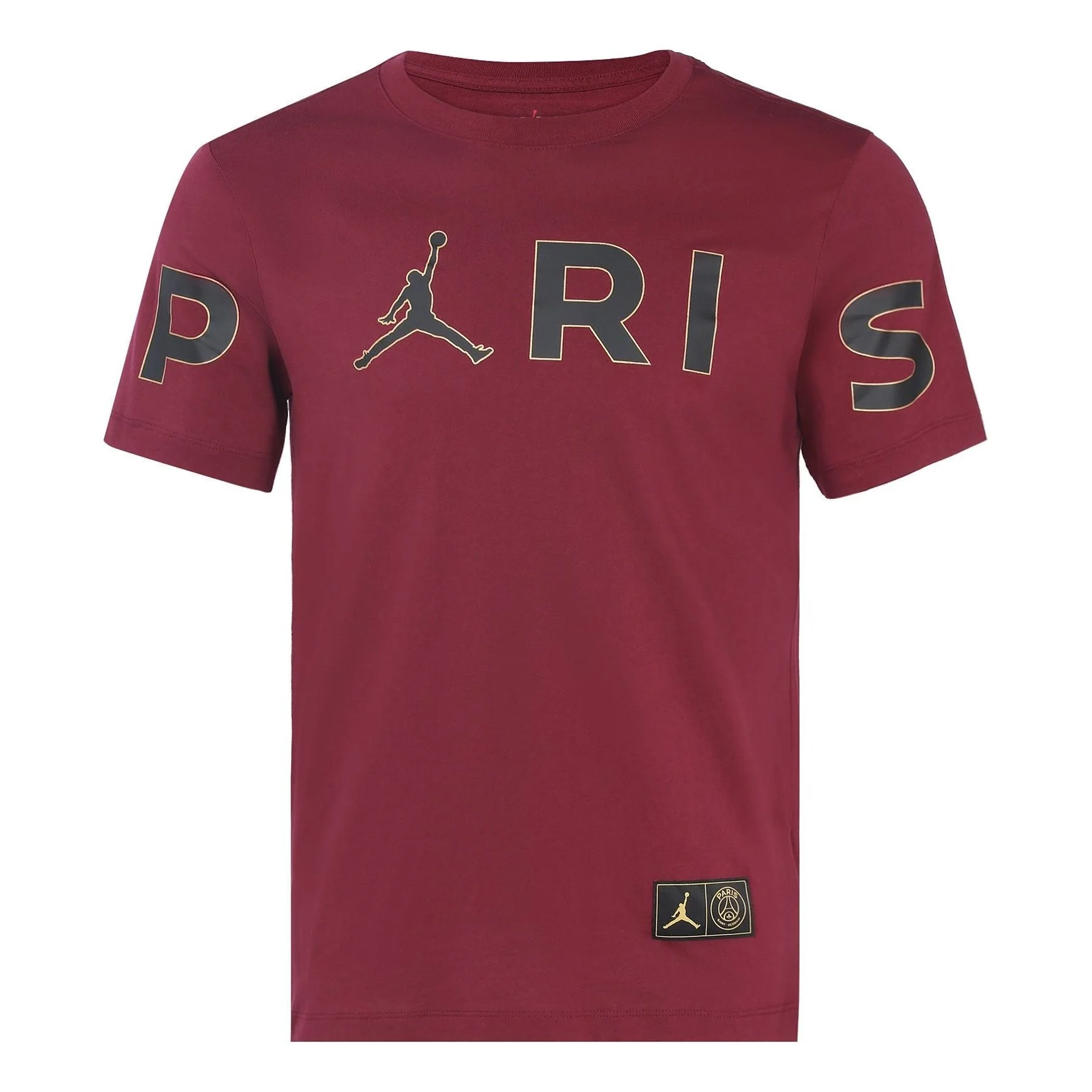 Air Jordan Wordmark Paris Saint-Germain Sports Round Neck Alphabet Short Sleeve Red CK9786-610 - 1