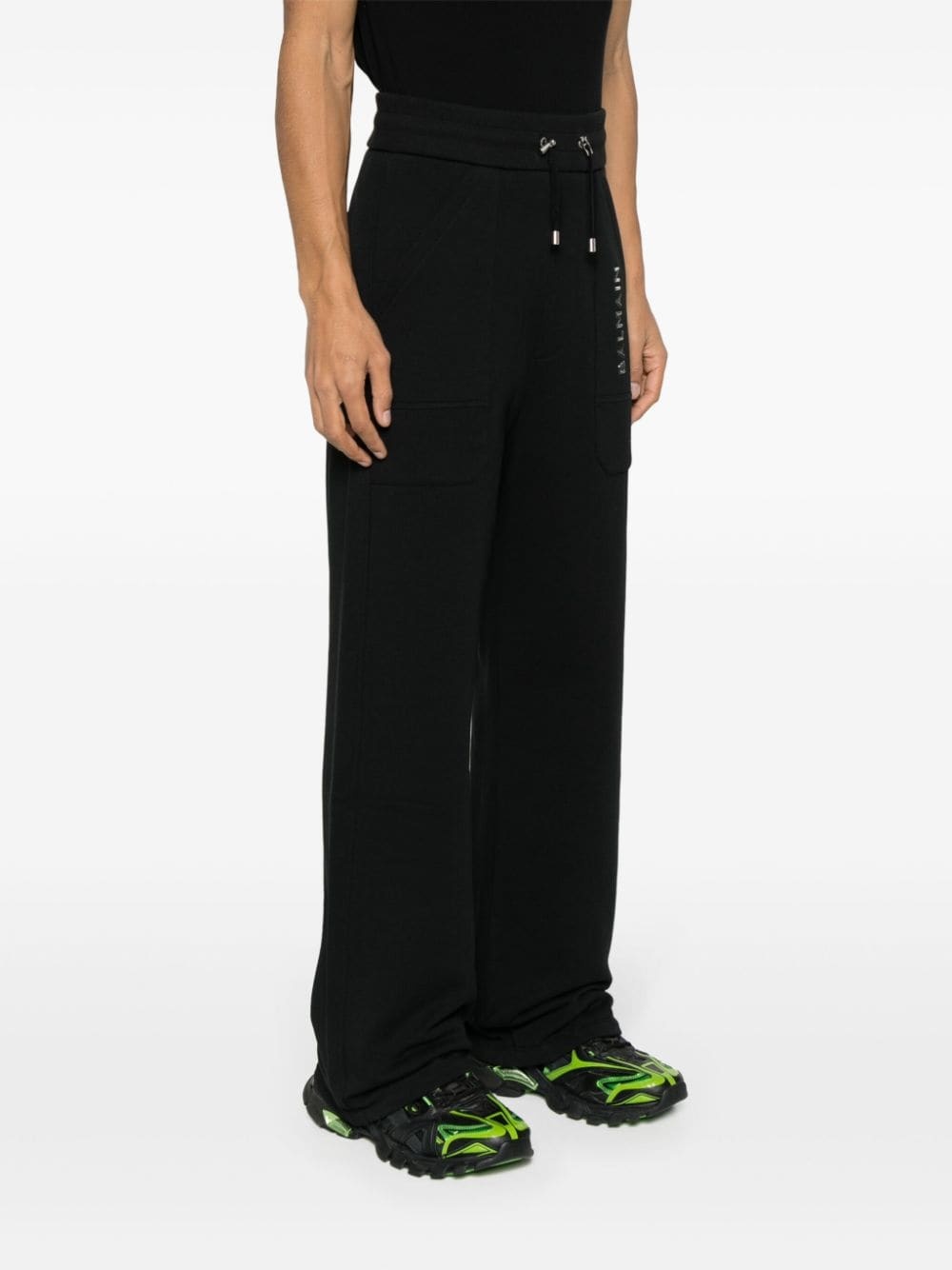 wide-leg cotton track pants - 3