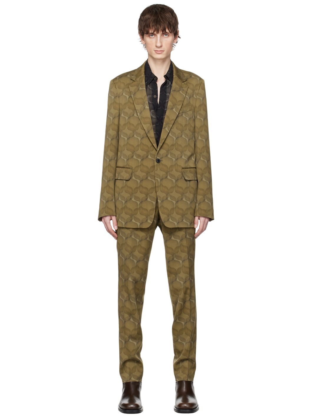 Khaki Graphic Suit - 1