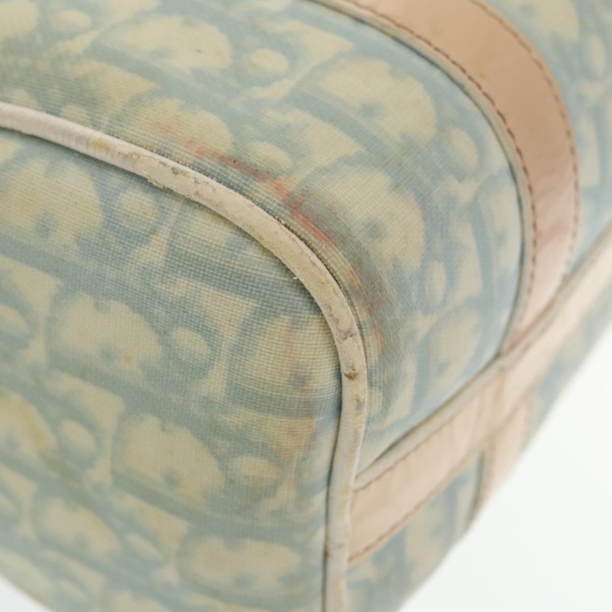 DIOR Trotter Canvas Hand Bag Light Blue Silver - 15