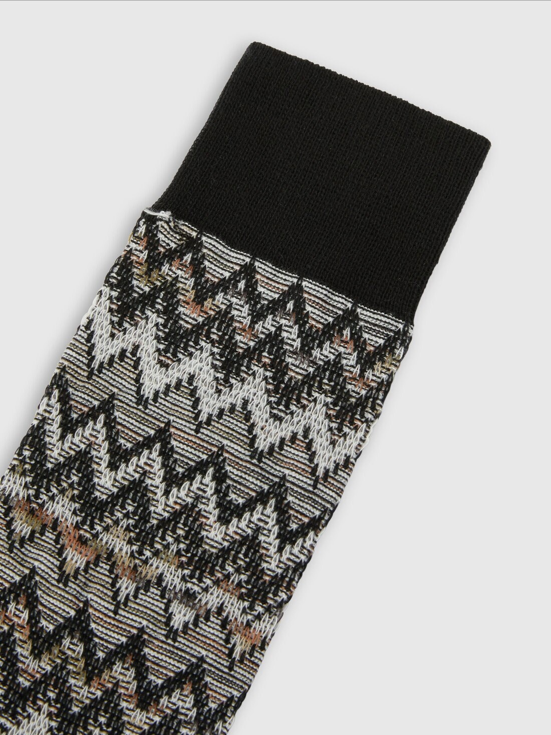 Mid-length socks cotton blend zig zag and lines - 3