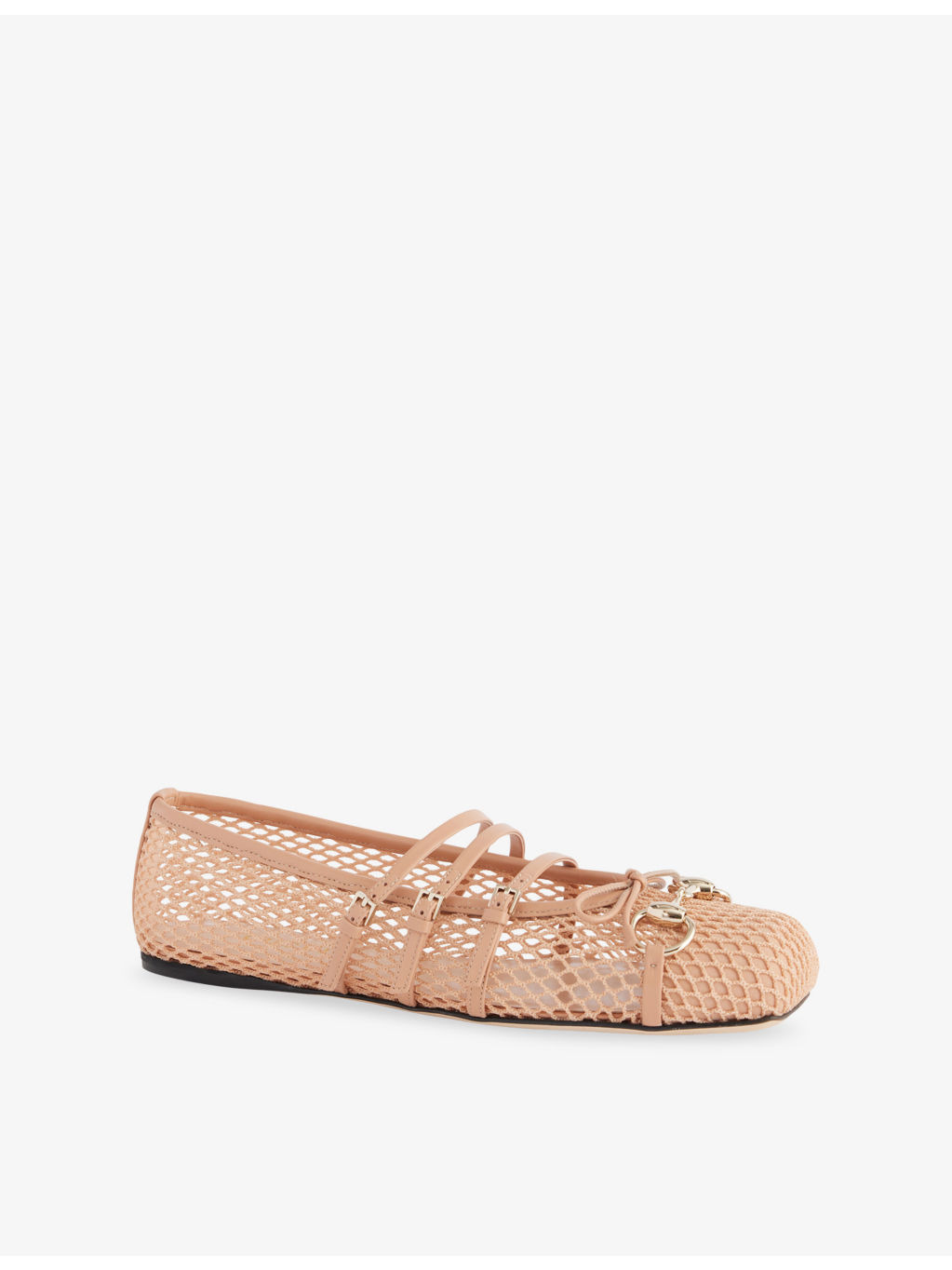 Horsebit Mesh Ballet Flat Shoes - 3
