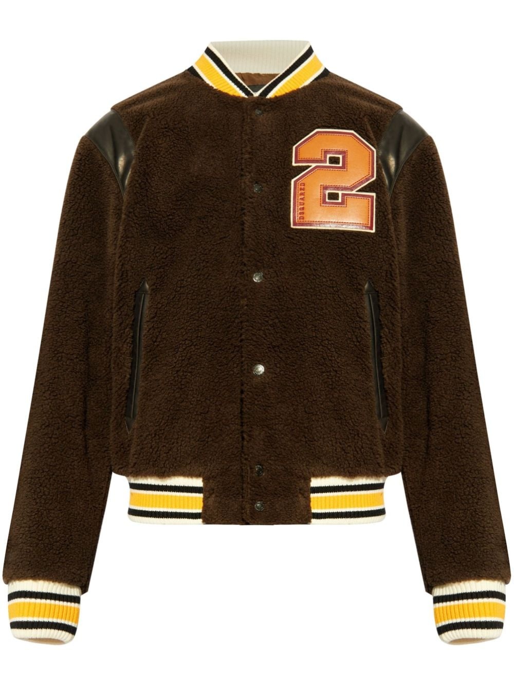 Bear's Varsity shearling bomber jacket - 1