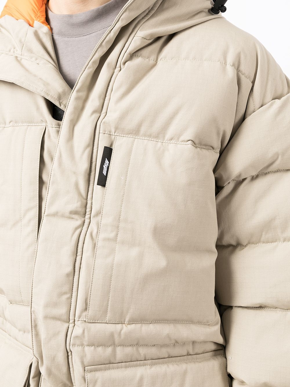 contrasting hood padded jacket - 12