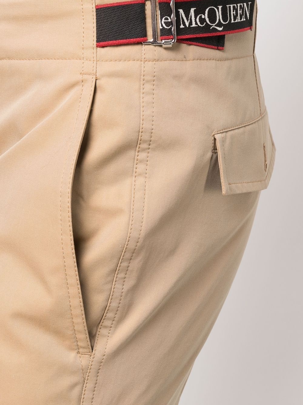 logo tape slim-fit chinos - 5