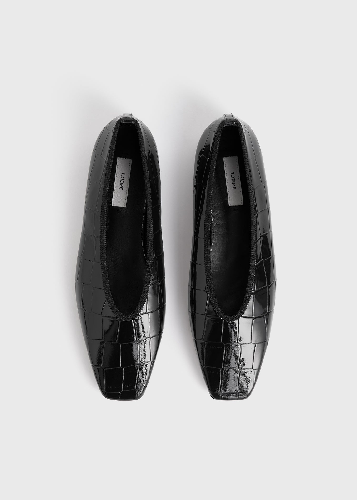 Minimalist croco-embossed ballerinas black - 4