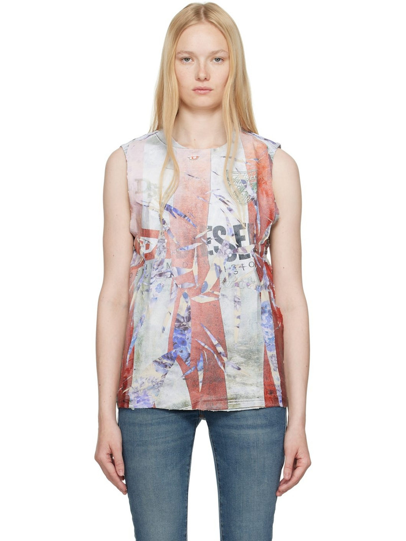 Red & White T-Per-Stripe Tank Top 1