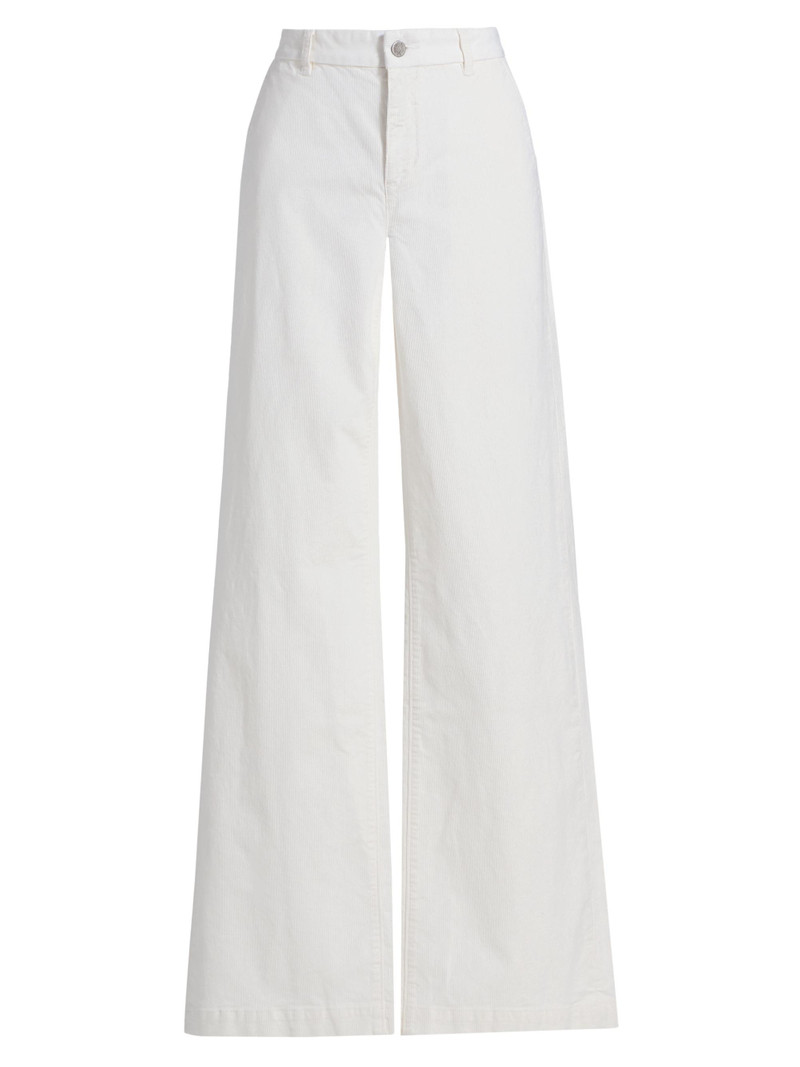 Women's Hannah Cotton-Blend High-Rise Pants - Ivory 1