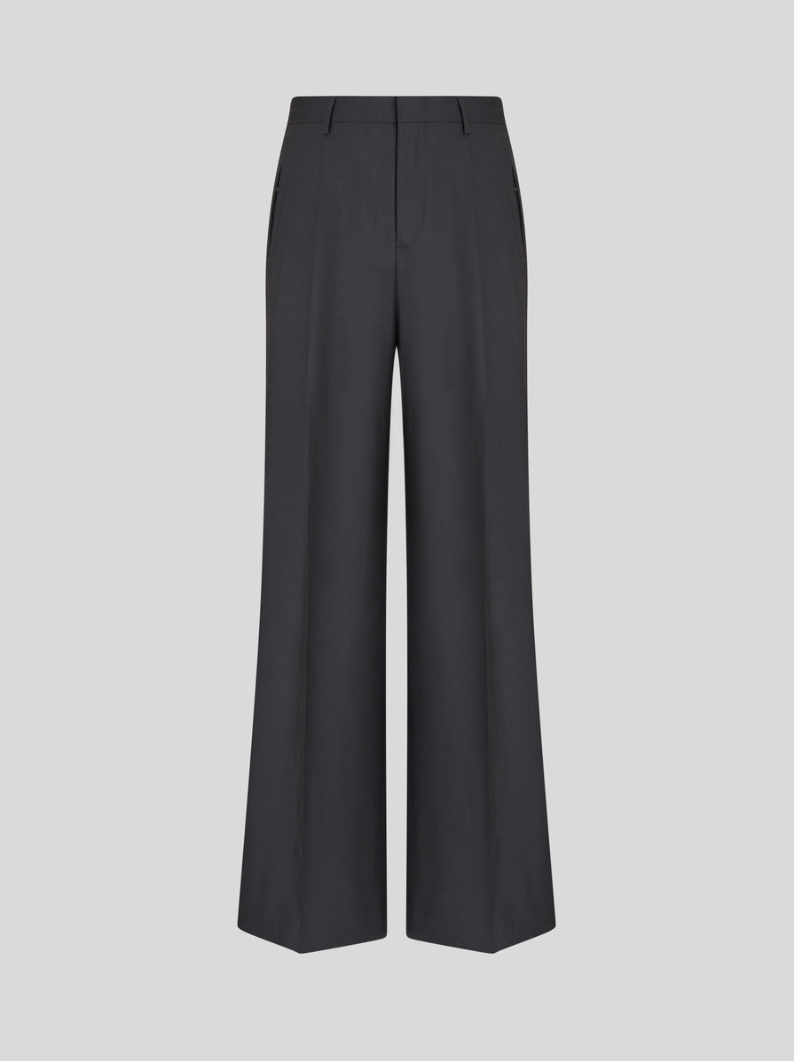 STRETCH WOOL TROUSERS WITH PLEATS - 1