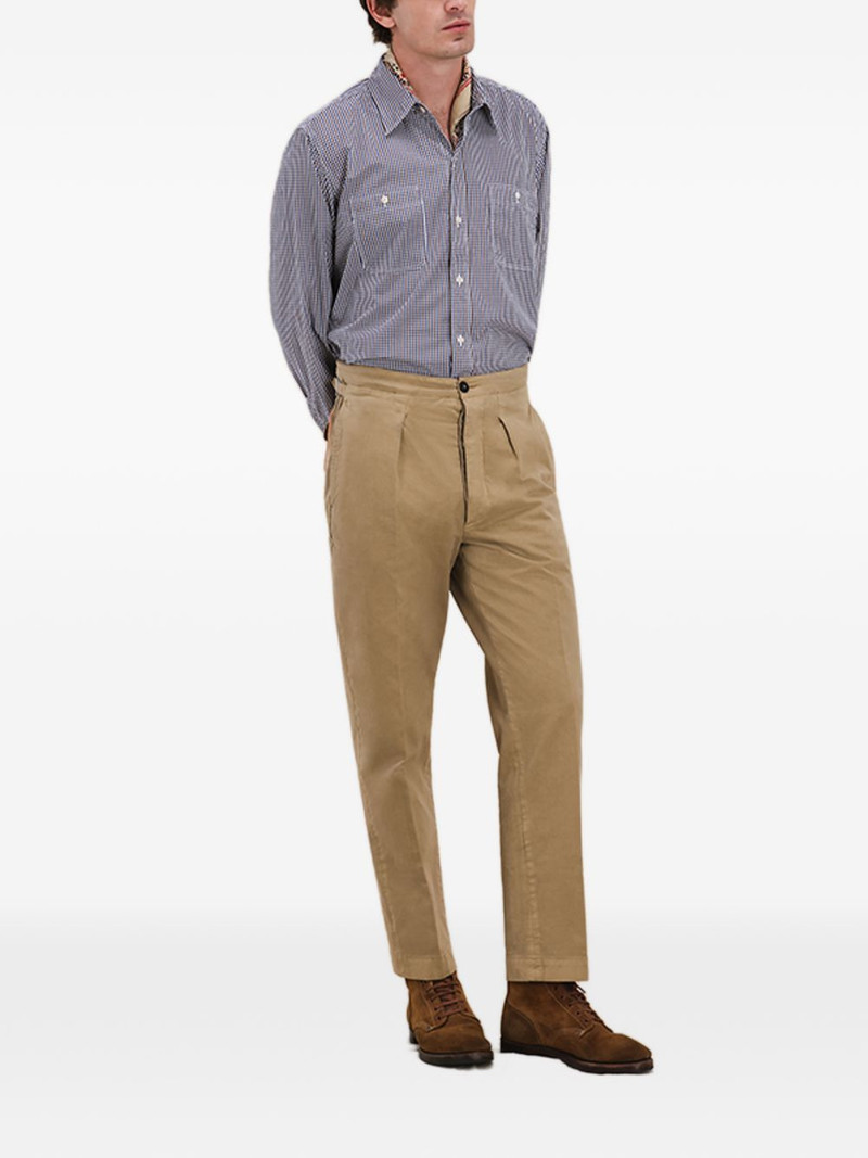 FORTELA Oklahoma front-pleated waist-adjuster trousers outlook