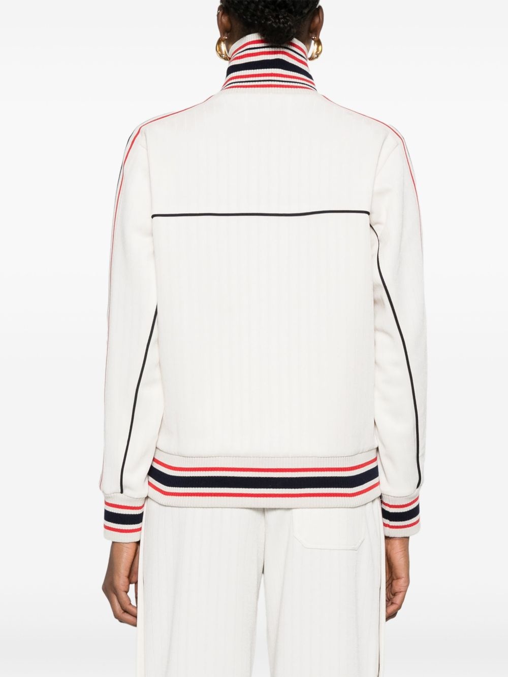 striped-trim jacket - 4