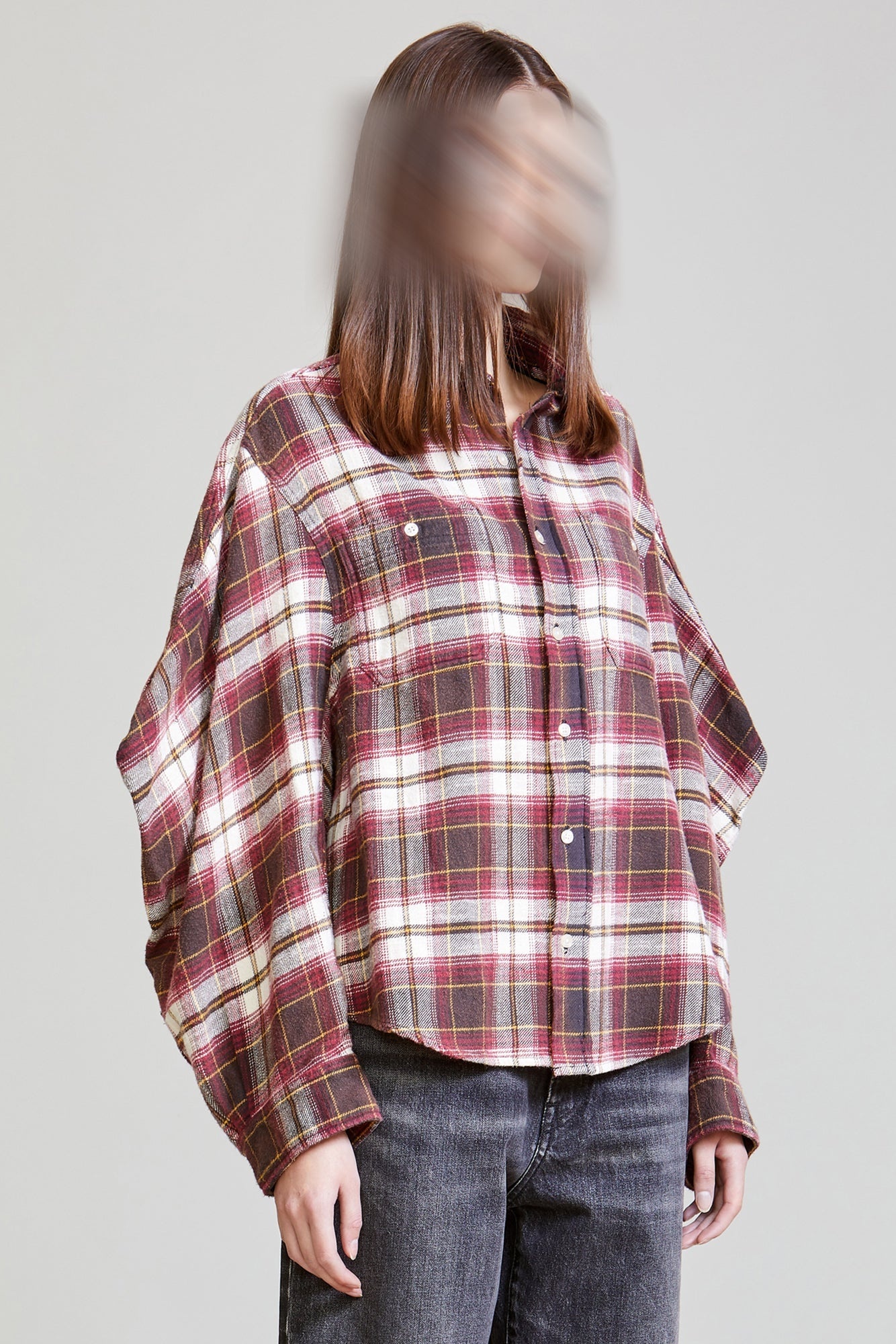 ZIGGY WORKWEAR SHIRT - ECRU/MAROON PLAID - 4