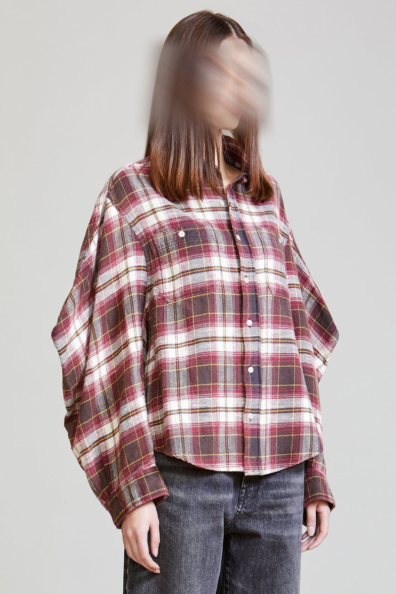 ZIGGY WORKWEAR SHIRT - ECRU/MAROON PLAID 4