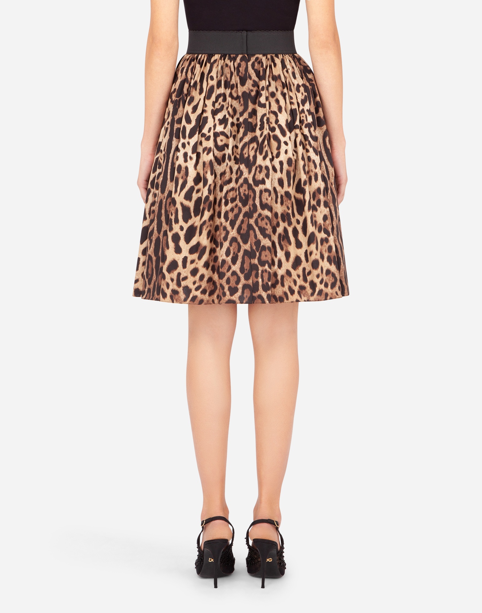 Leopard-print poplin circle skirt - 2