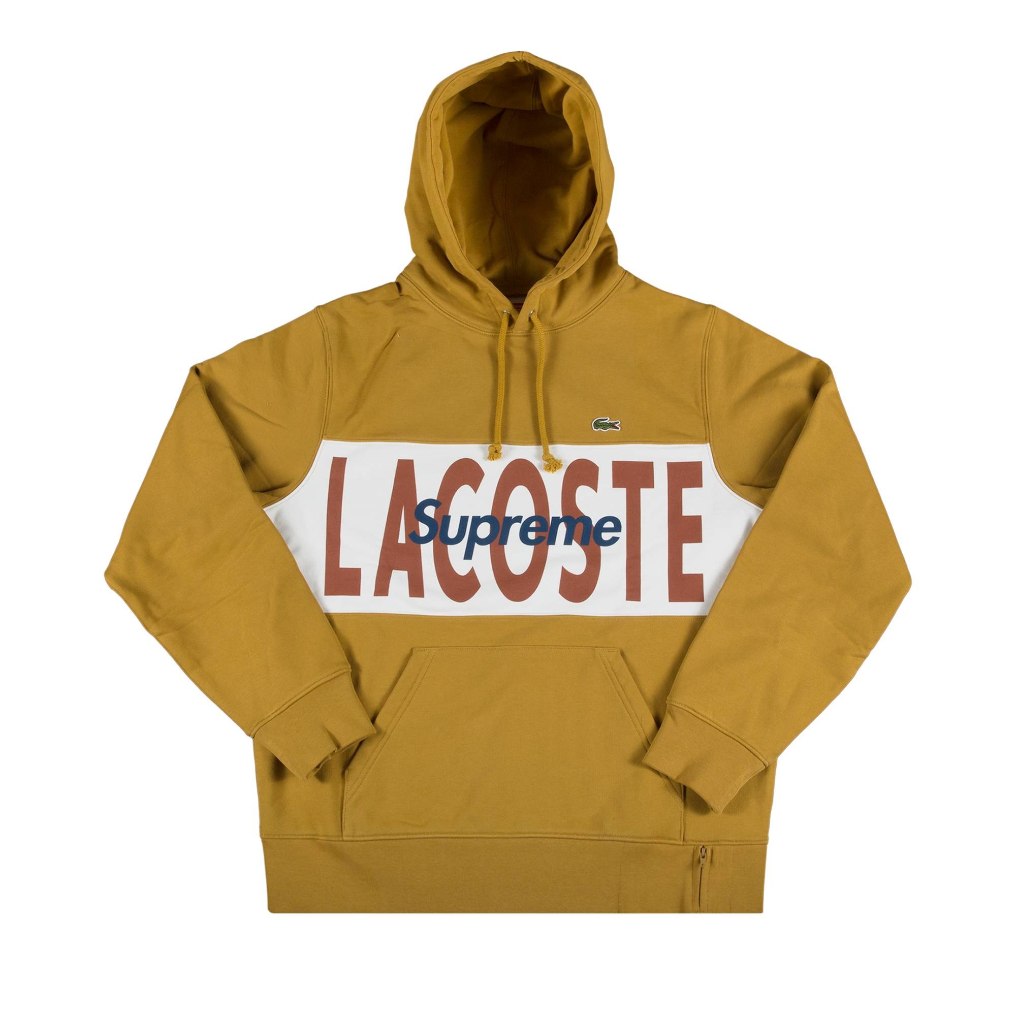 Supreme Supreme x Lacoste Logo Panel Hooded Sweatshirt 'Gold