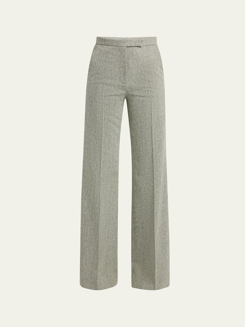 Pleated Wool-Blend Trousers 1