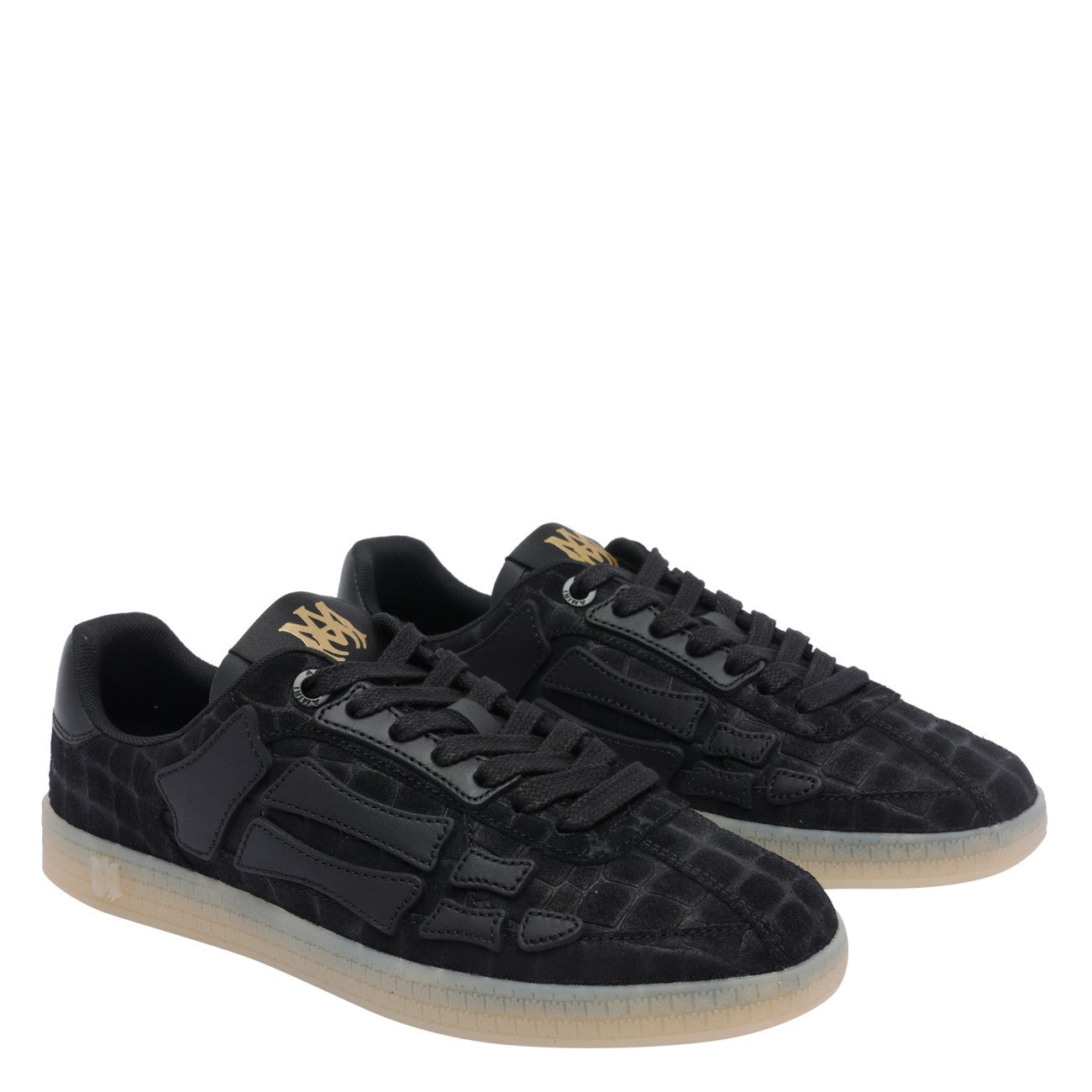 Amiri Men Croc Debossed Pacific Bones Sneakers - 2
