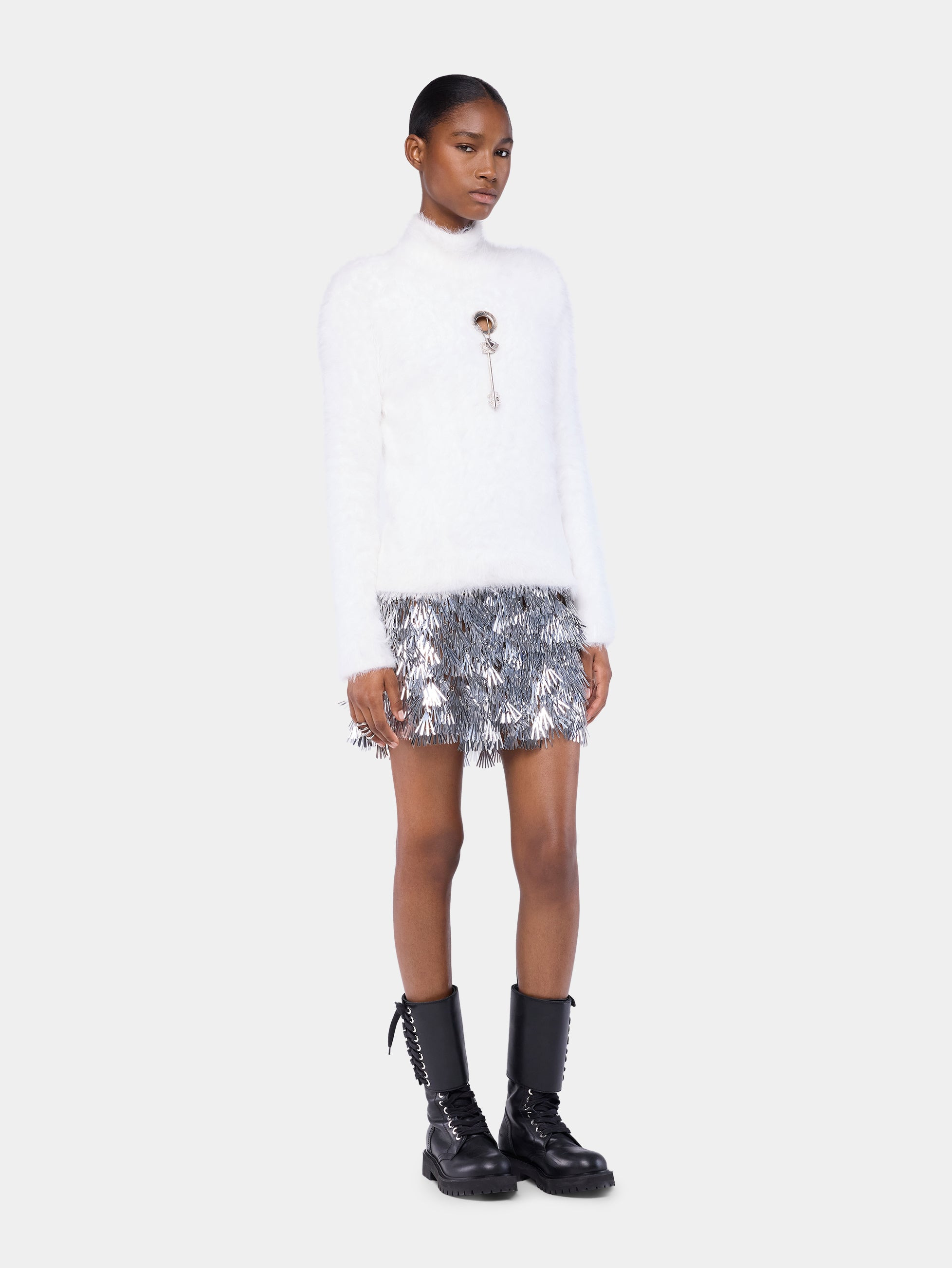 TURTLE-NECK TOP IN BRUSHED KNIT - 3