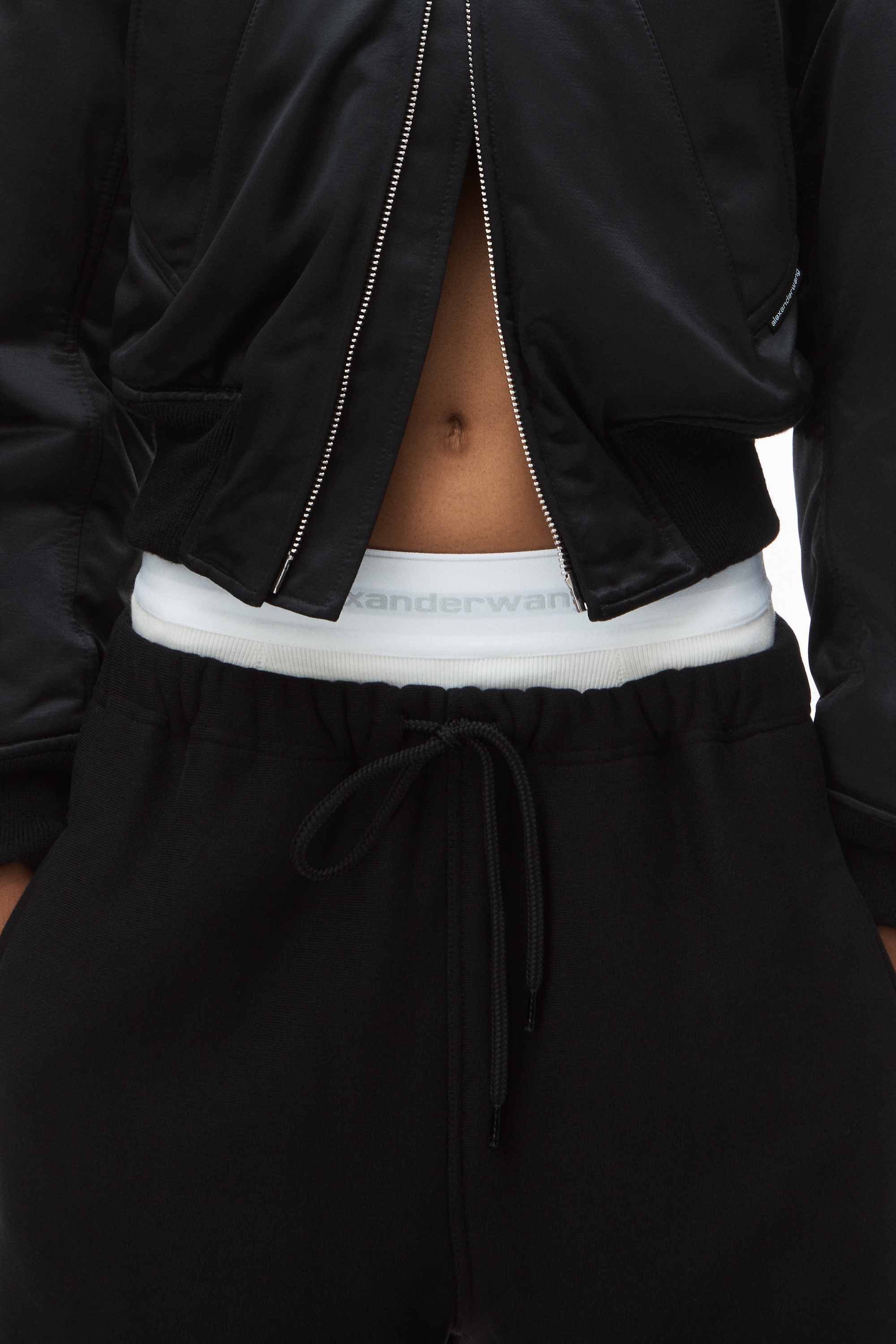 wide leg sweatpants with pre-styled detachable logo brief - 4
