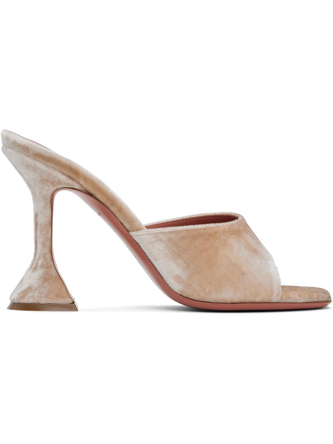 Beige Lupita Slipper Heeled Sandals - 1