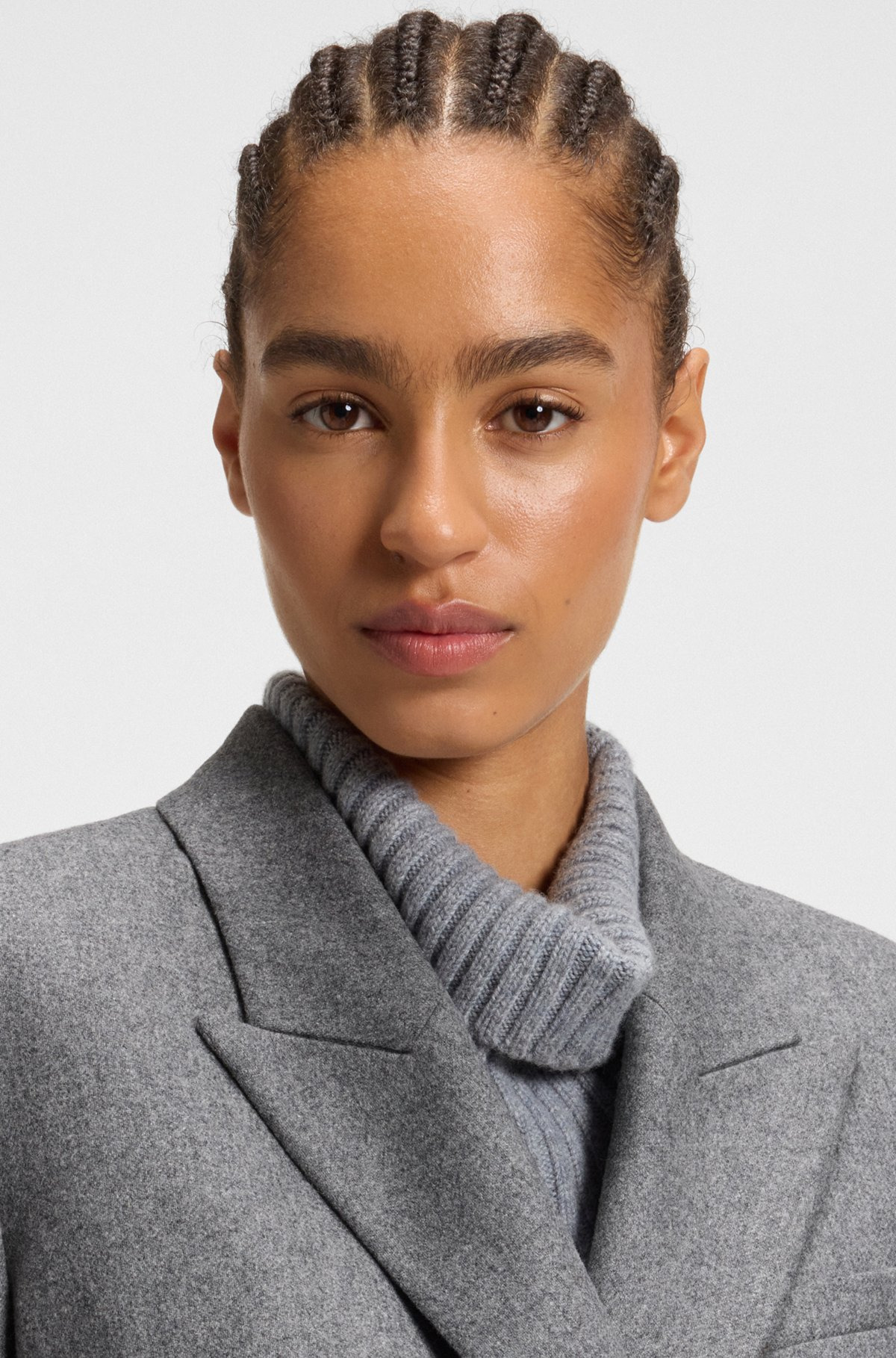 REGULAR-FIT LONG-LENGTH BLAZER IN SOFT FLANNEL - 5