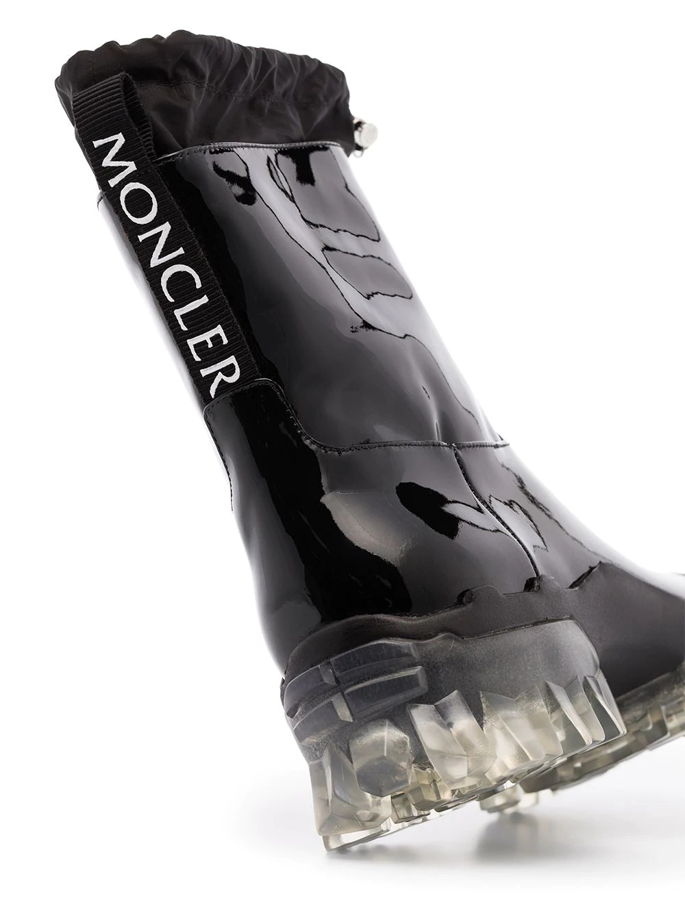 drawstring detail transparent sole rain boots - 5