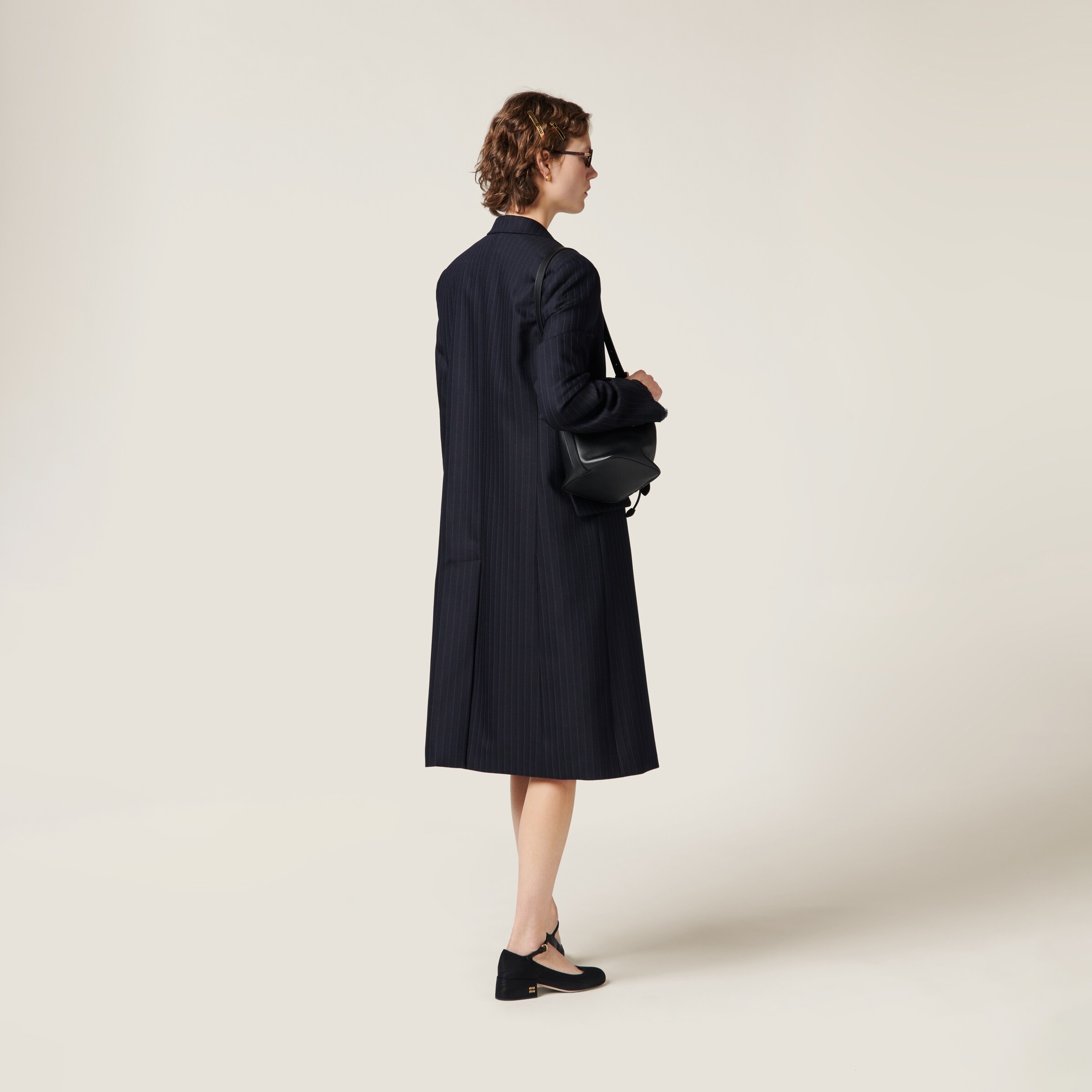 Single-breasted pinstripe coat - 3