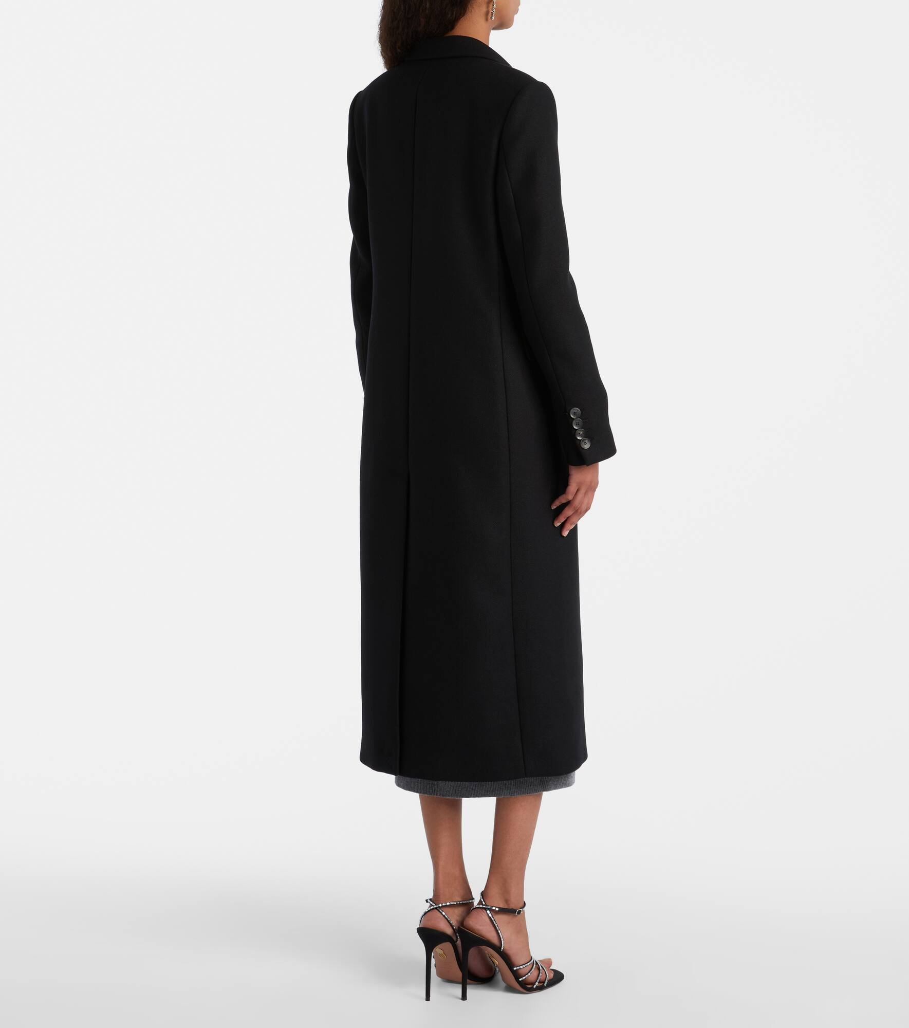 Embellished double-breasted wool-blend coat - 3