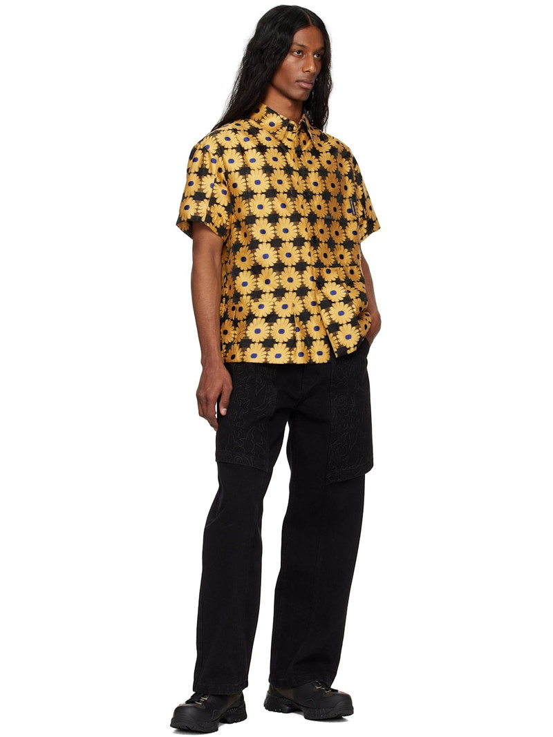 Andersson Bell Yellow & Black Sheer Flower Shirt outlook