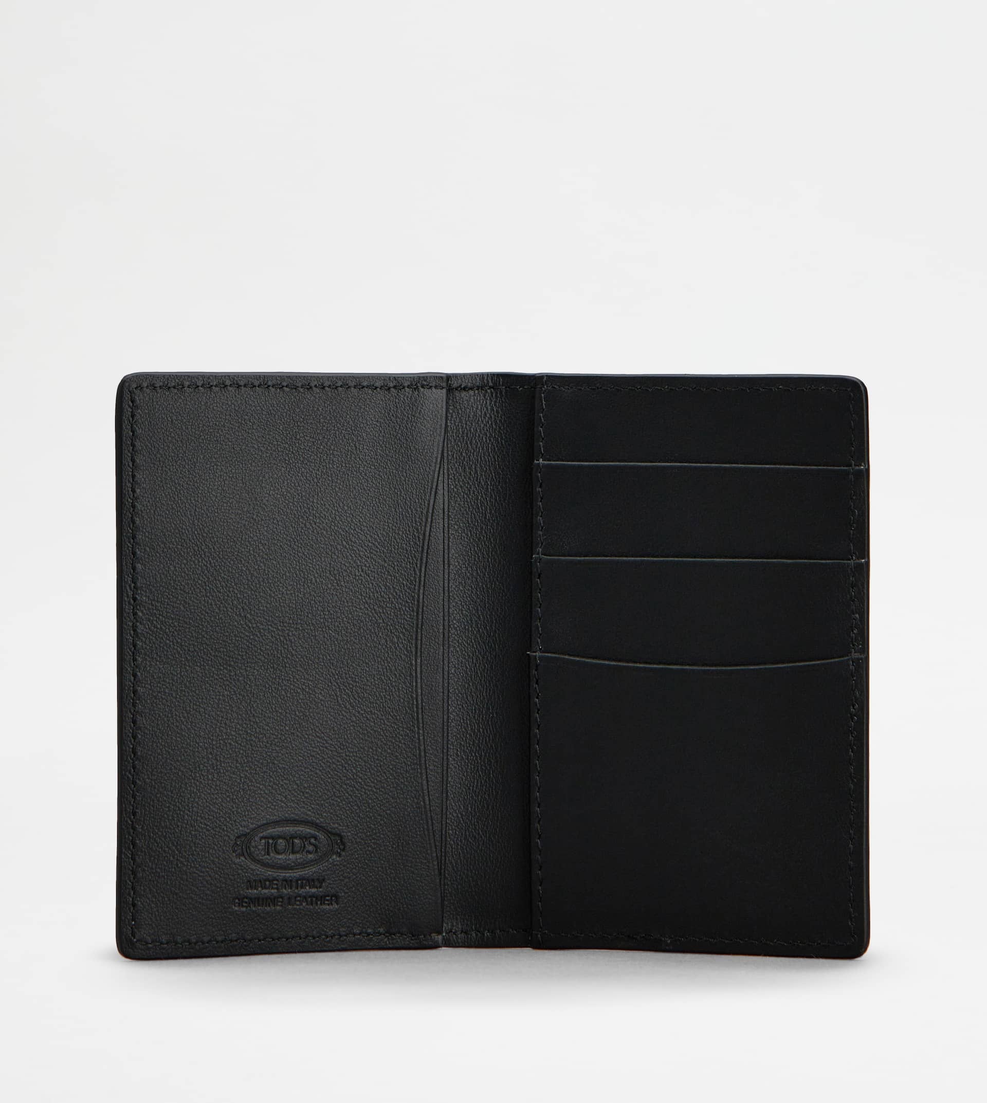 CARD HOLDER IN LEATHER - BURGUNDY, BLACK - 2