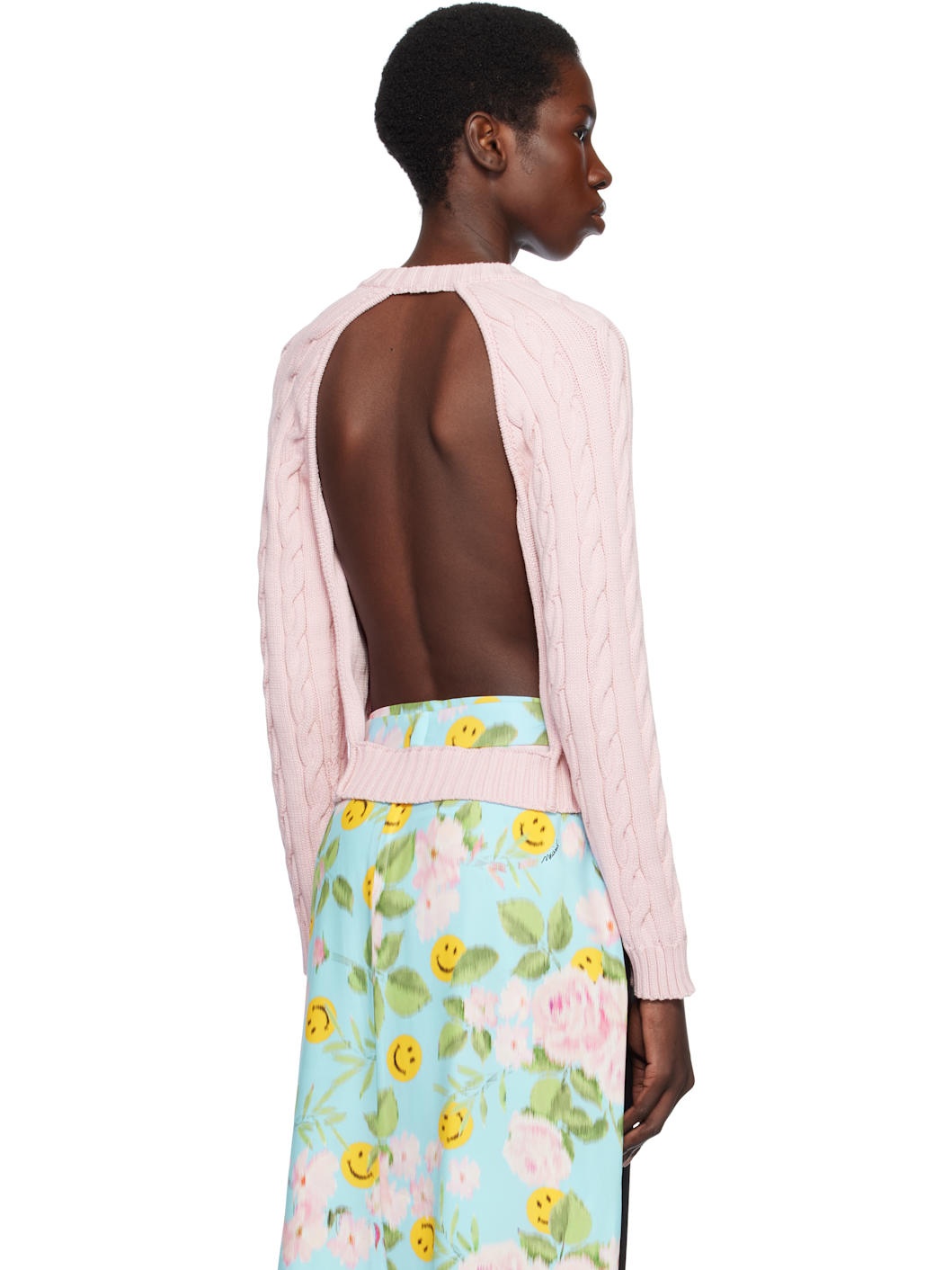 Pink Organic Cotton Blend Cardigan - 3