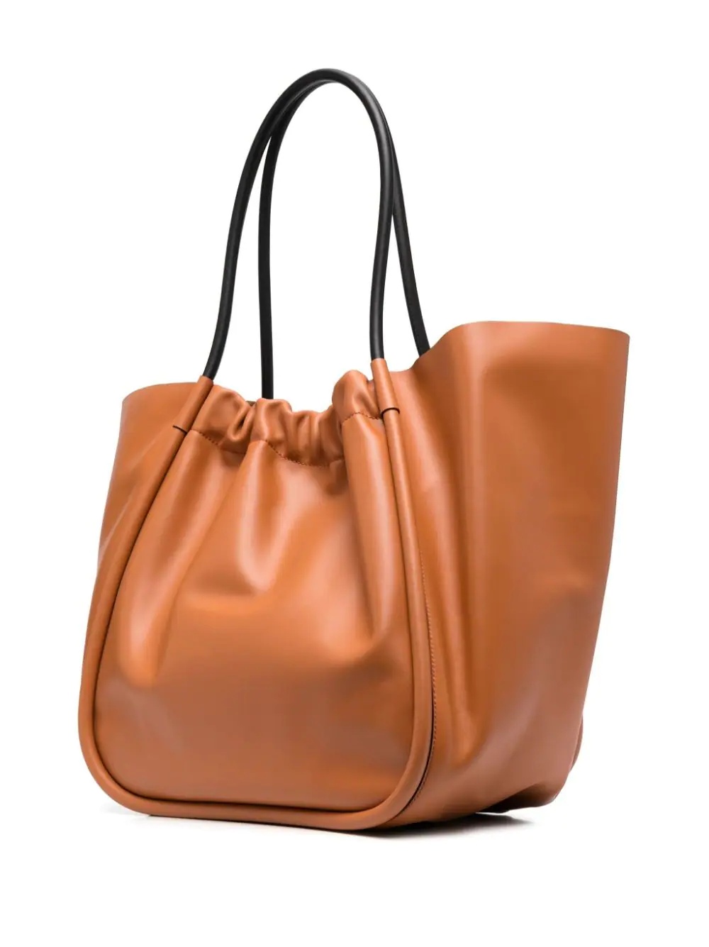 XL ruched leather tote bag - 3