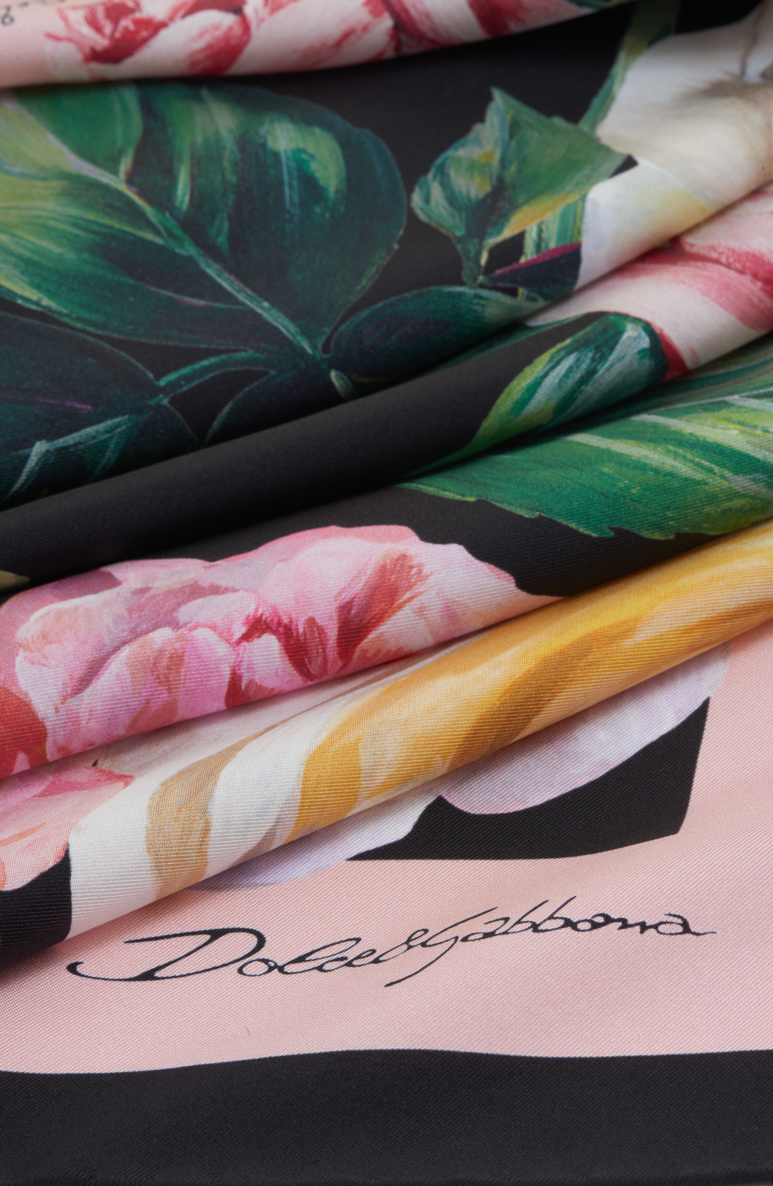 Dolce&Gabbana Floral Silk Square Scarf in Hh5Iy Peonie F.nr C/Bordo at Nordstrom - 3