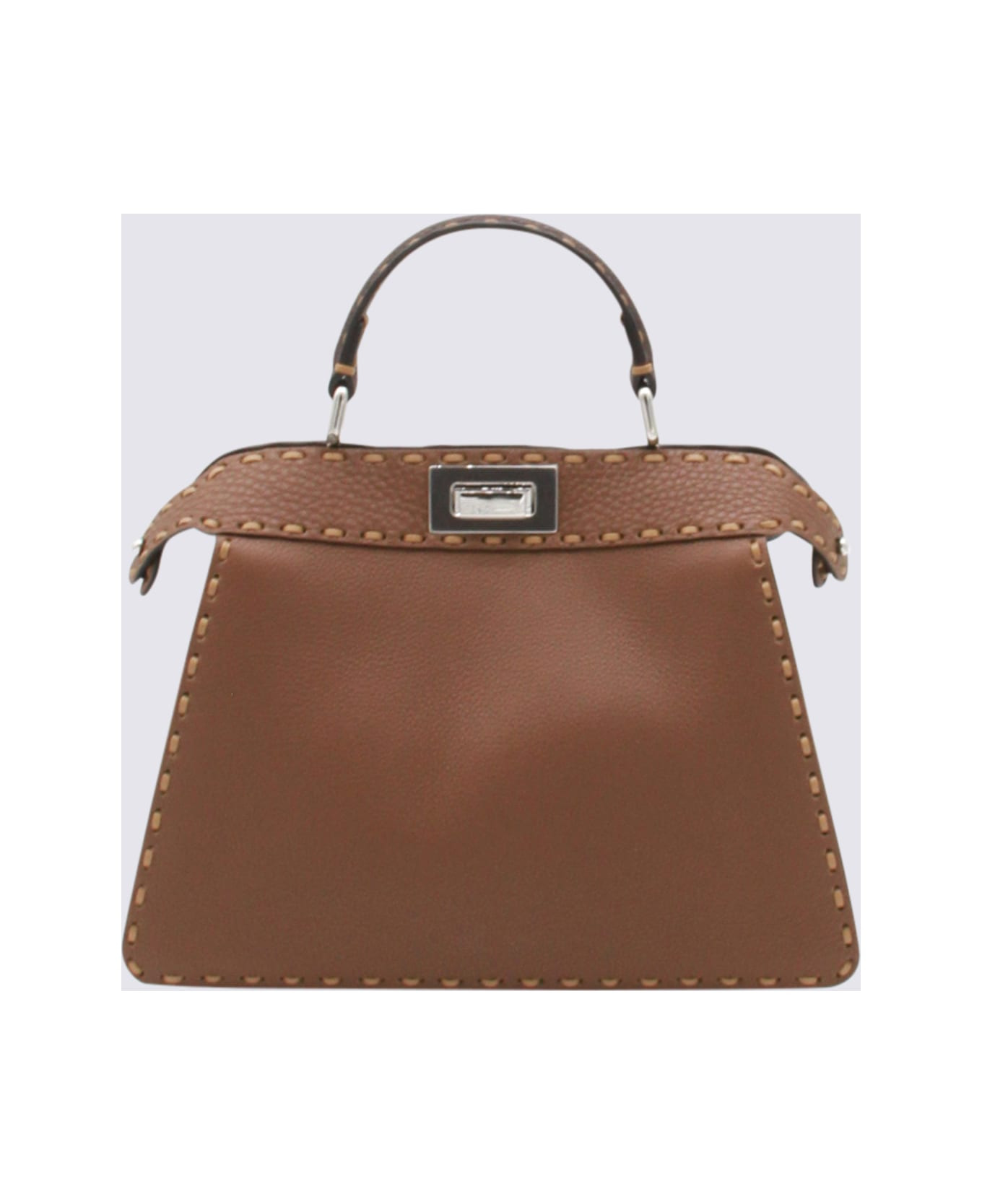 Brown Leather Peekaboo Iseeu Small Top Handle Bag - 3